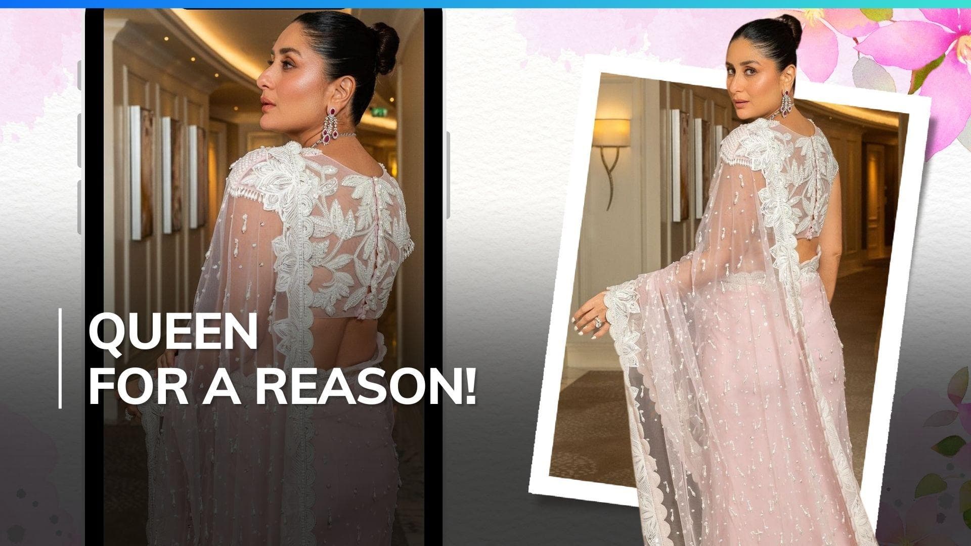 Bebo's pink blush tulle saree is perfect for the upcoming shaadi season, here's how she styled it