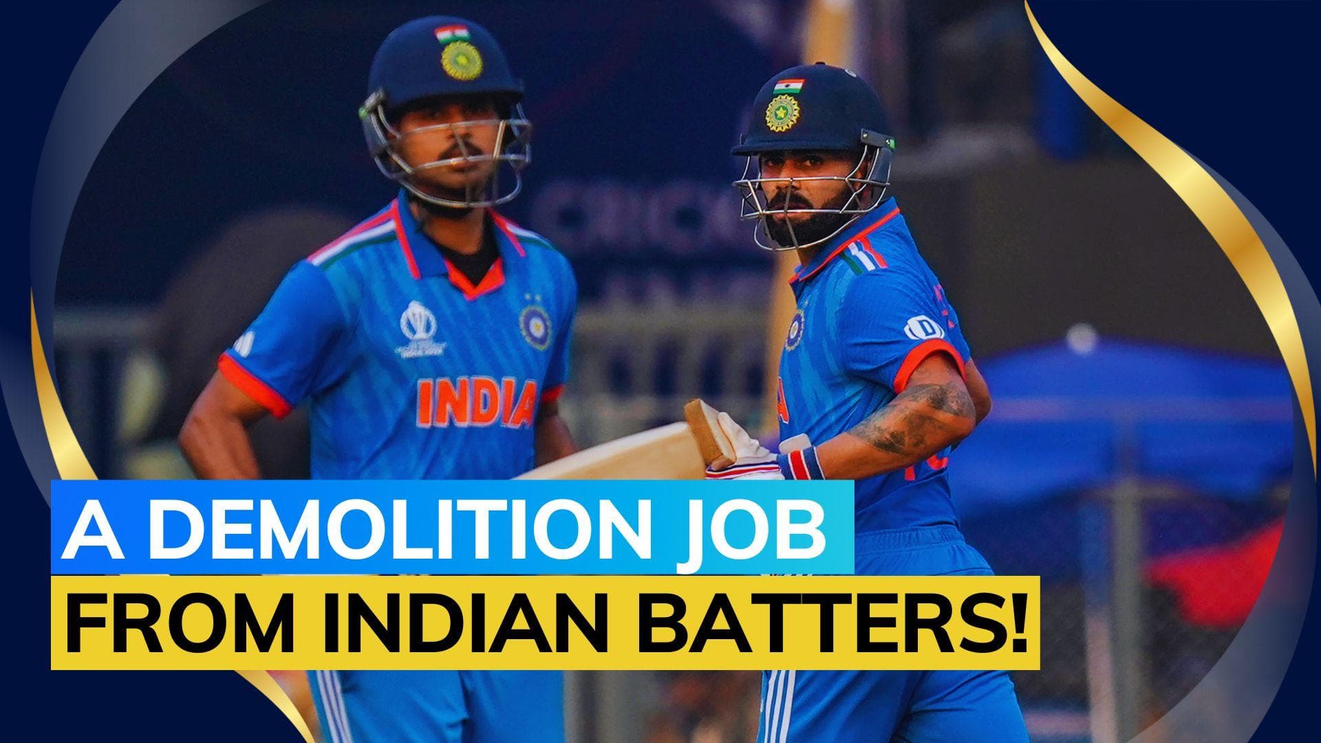 Virat Kohli, Shreyas Iyer hit hundreds as India smash highest ever total in Cricket World Cup knockouts