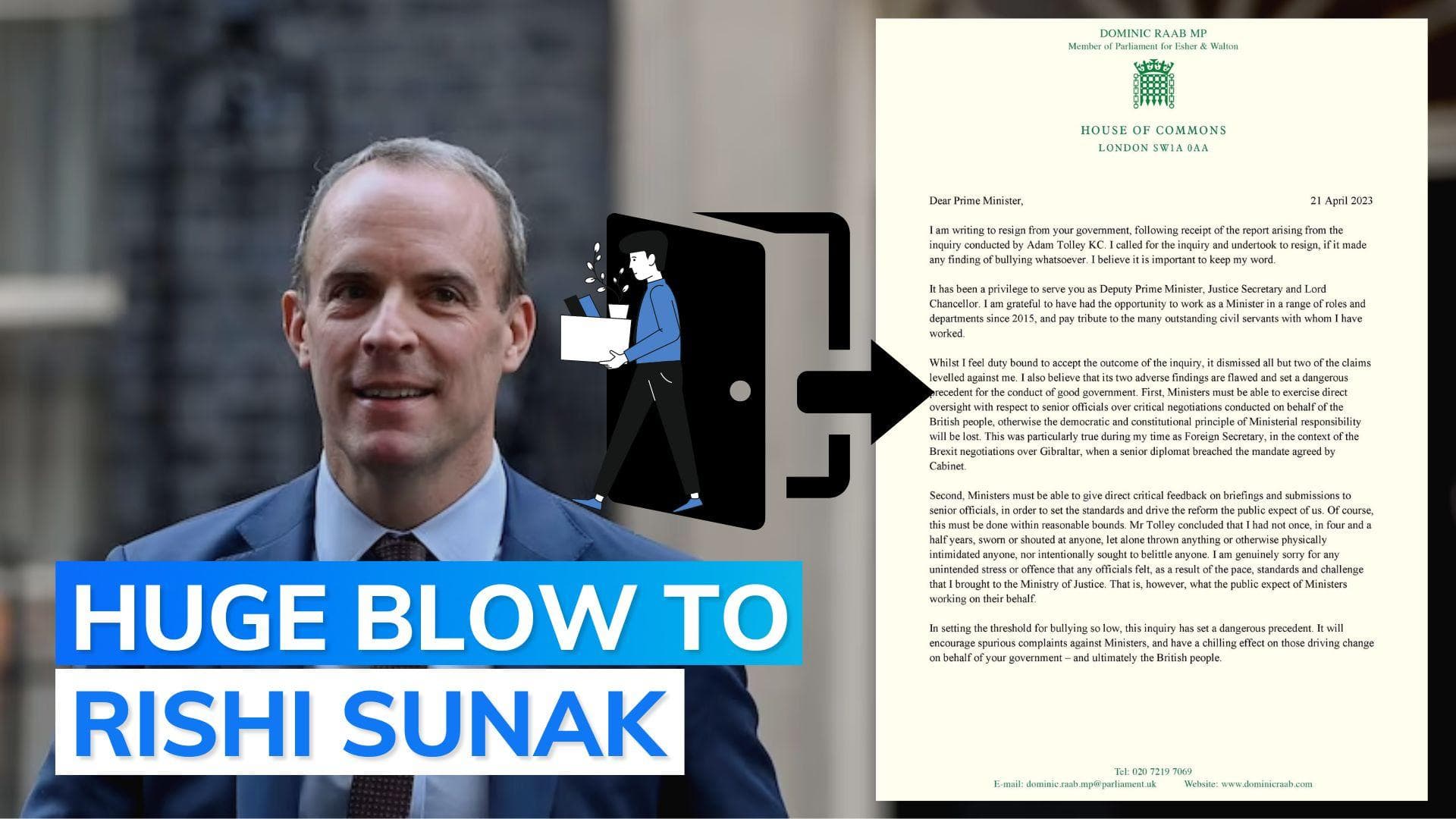 Dominic Raab, UK deputy PM and Justice Secretary resigns over bullying allegations