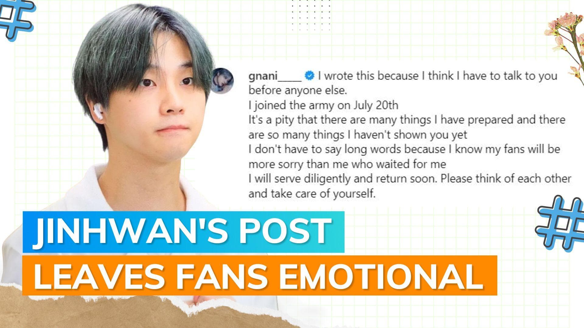 iKON’s Jinhwan pens note for fans as he announces military enlistment date; here’s what he said