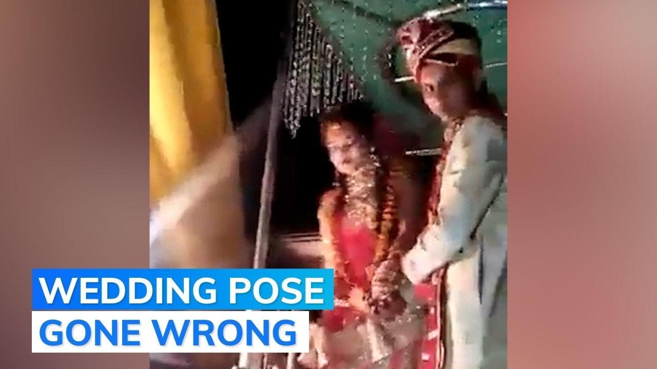 Watch: groom leaves 'baaratis' unimpressed after failing to lift the bride