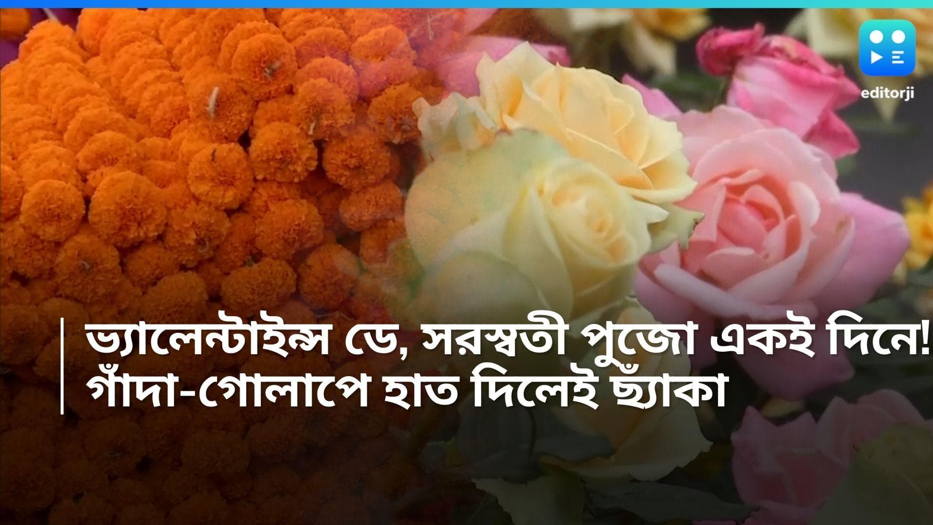 Saraswati Puja-Flower Market: ভ্যালেন্টাইন্স ডে, সরস্বতী পুজো একই দিনে! গাঁদা-গোলাপে হাত দিলেই ছ্যাঁকা