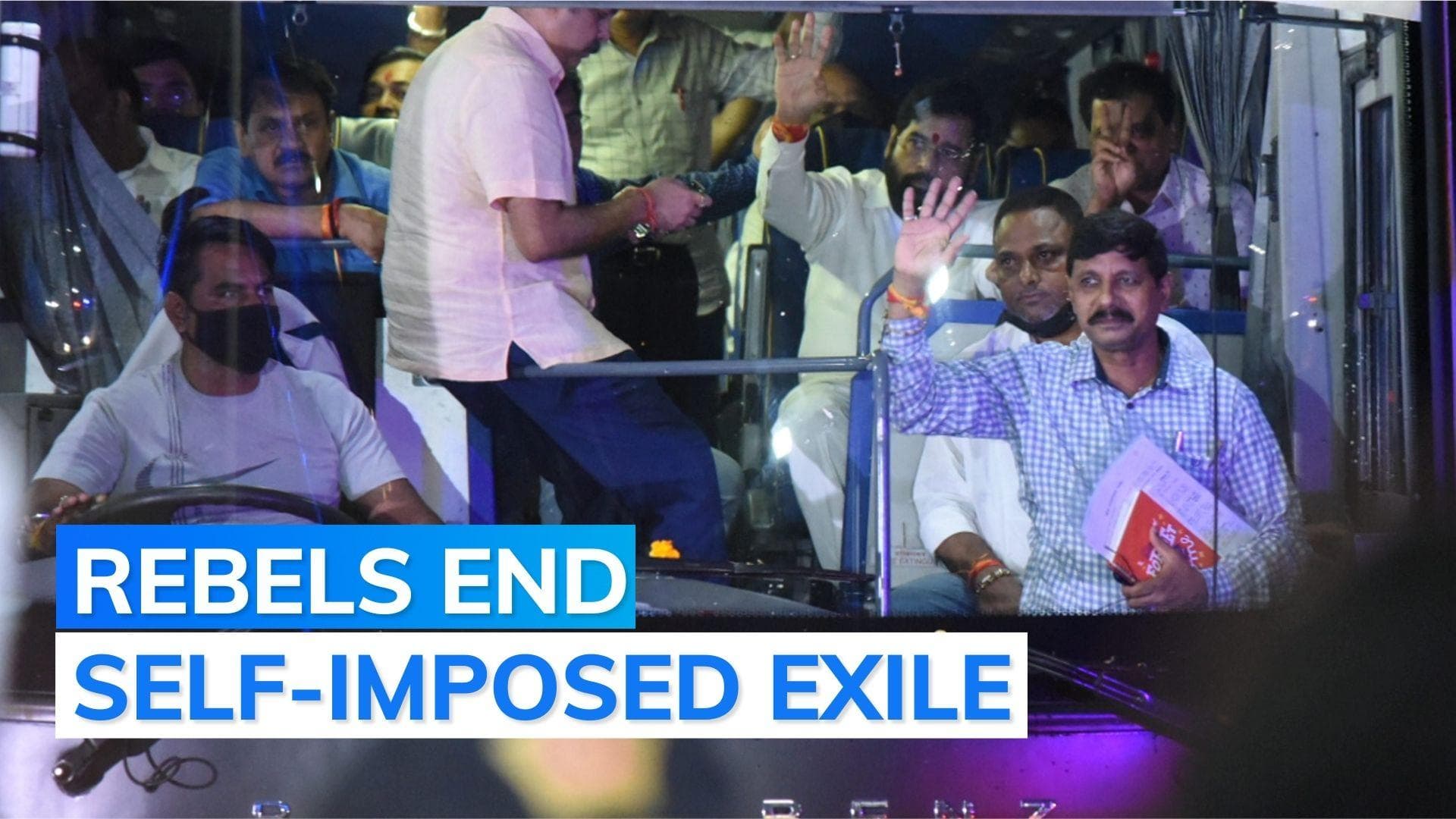 Escorted by Maharashtra CM Shinde, rebel Shiv Sena MLAs return to Mumbai