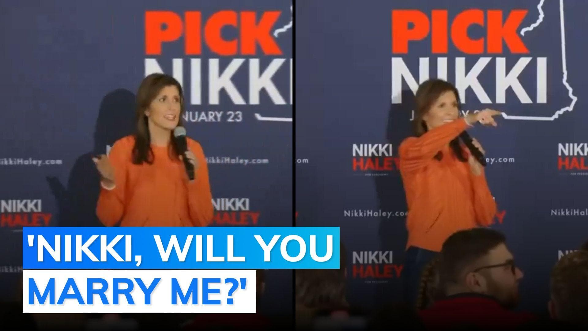 Man proposes to Nikki Haley at New Hampshire rally. Here's how she responded  