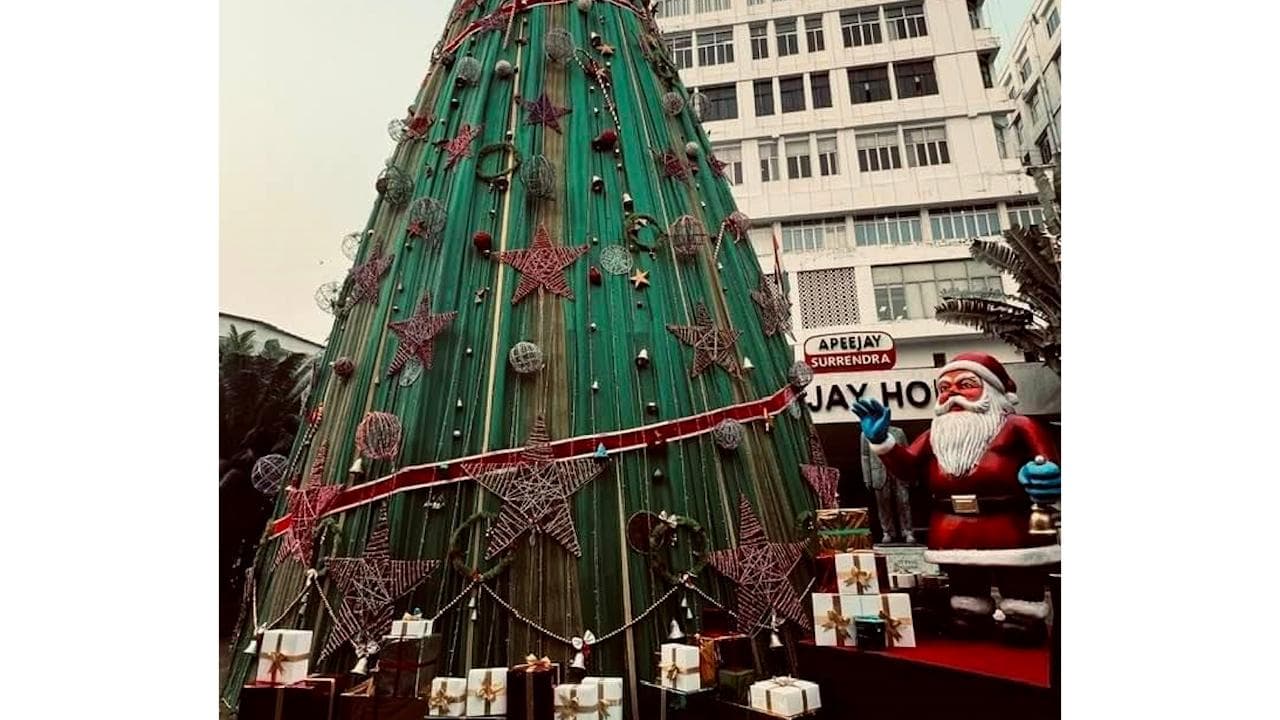 Christmas 2021 : আলোর রোশনাইয়ে সেজে উঠেছে পার্ক স্ট্রিট, নজর কাড়ছে ৫৪ ফুটের ক্রিসমাস ট্রি 