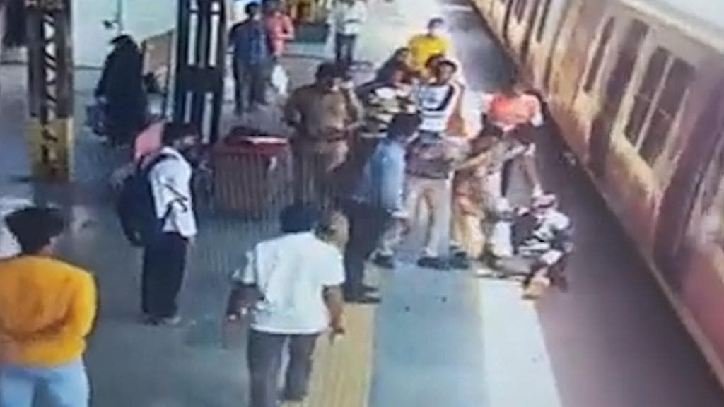 CCTV footage: Man falls from moving train while trying to board. Watch what happened next