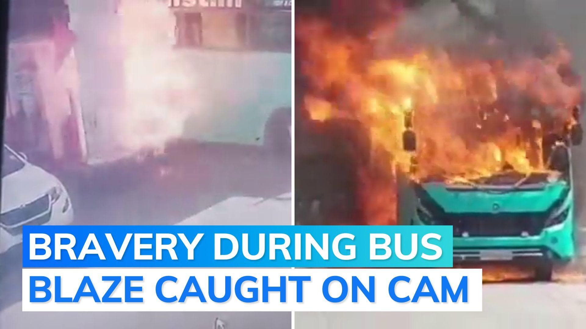 Bus catches fire: watch what driver, conductor did to save people in Indore
