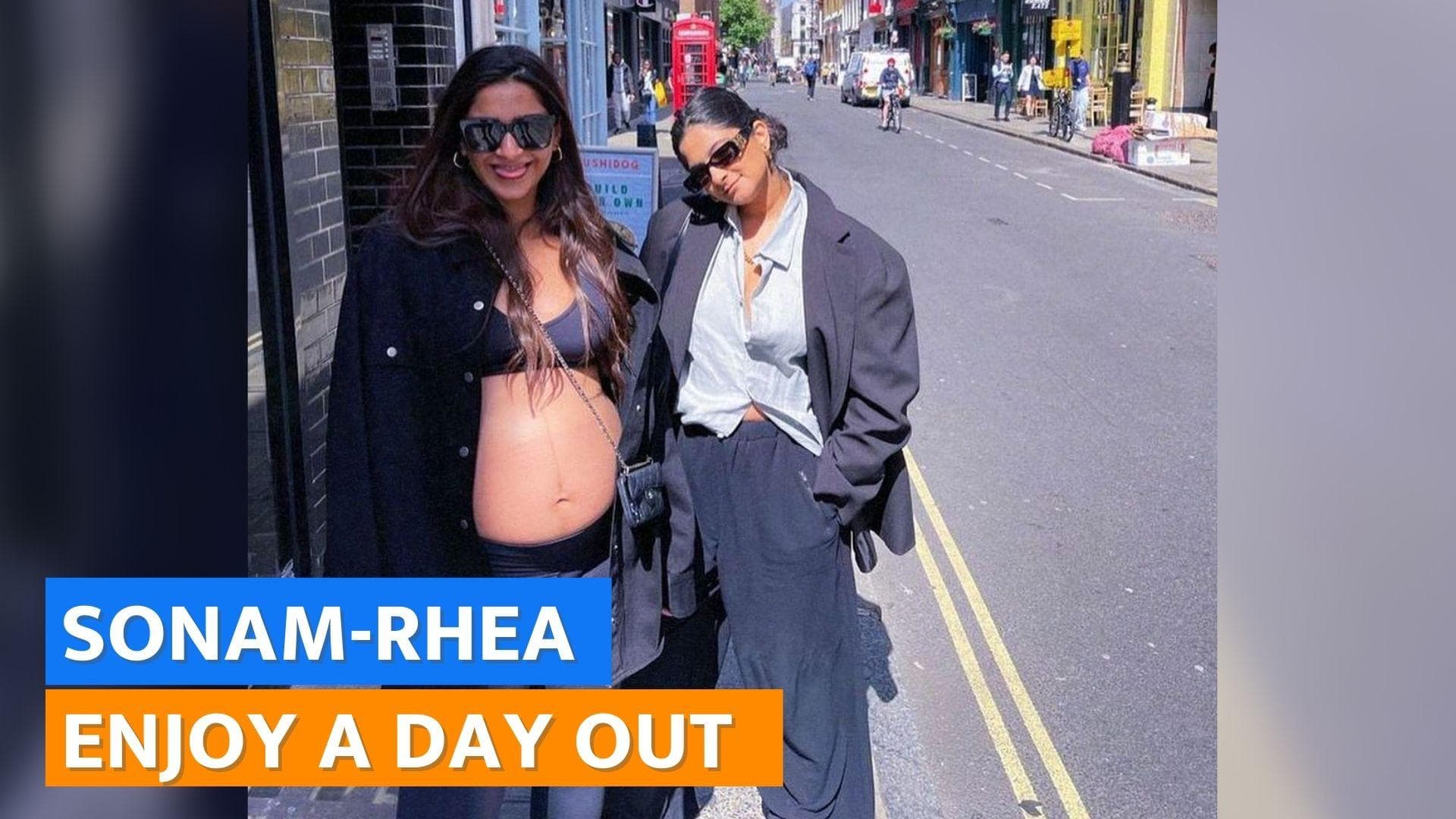 Sonam Kapoor flaunts her baby bump whilst enjoying her sister Rhea Kapoor’s company