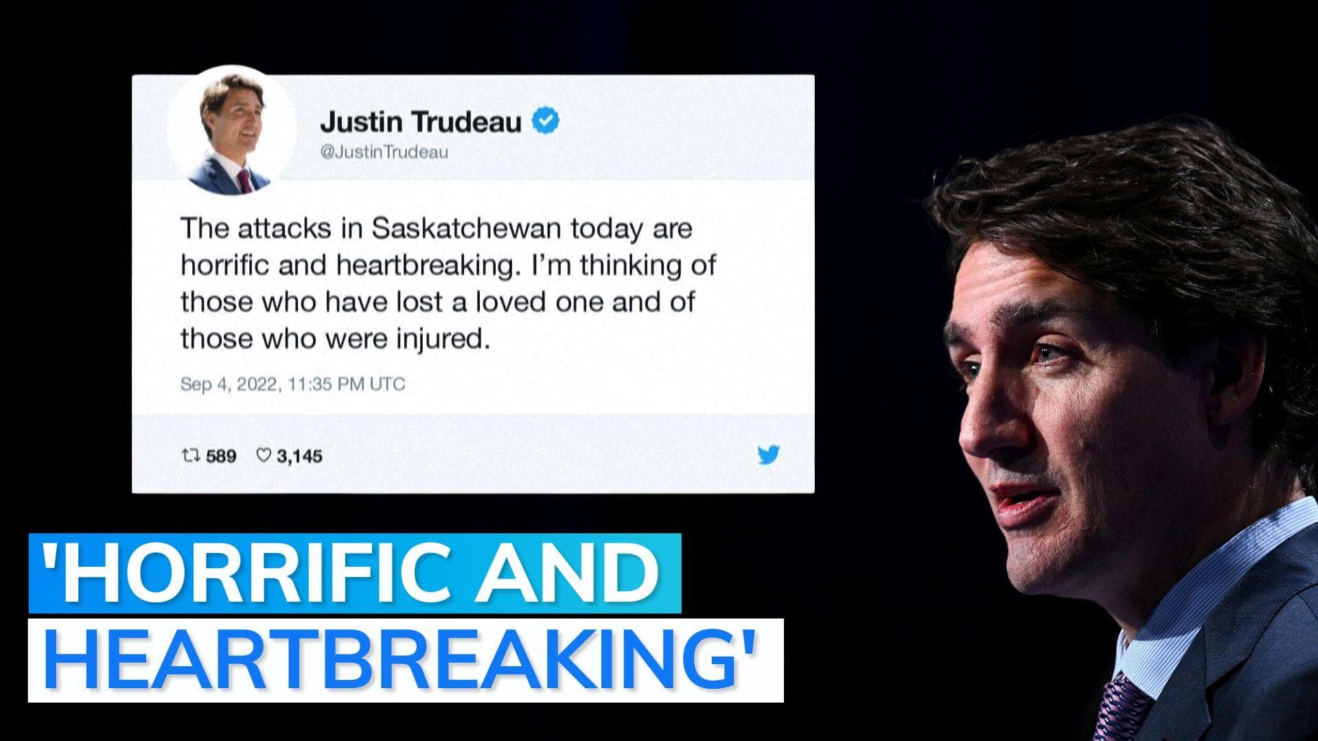 Canadian PM Justin Trudeau condemns twin stabbings that left 10 dead