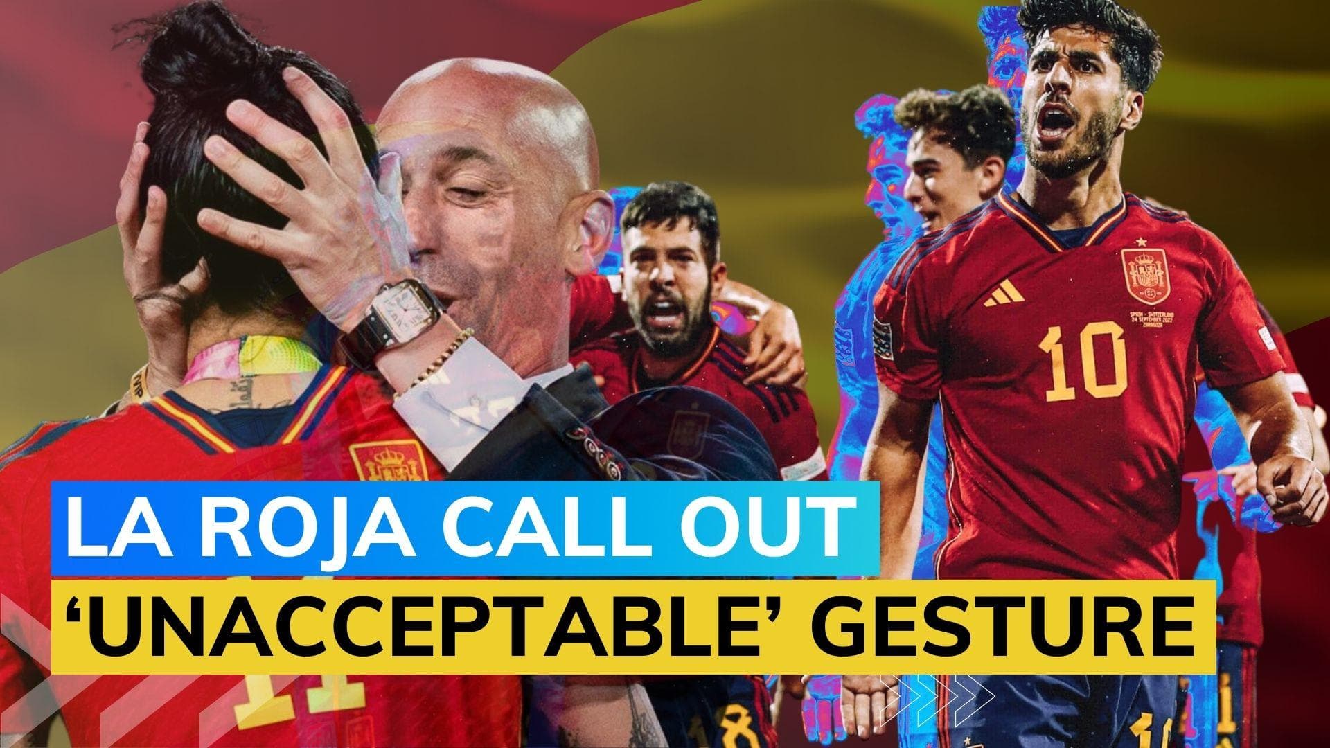 Spain's men's football team condemns federation chief Luis Rubiales' kiss to Jenni Hermoso