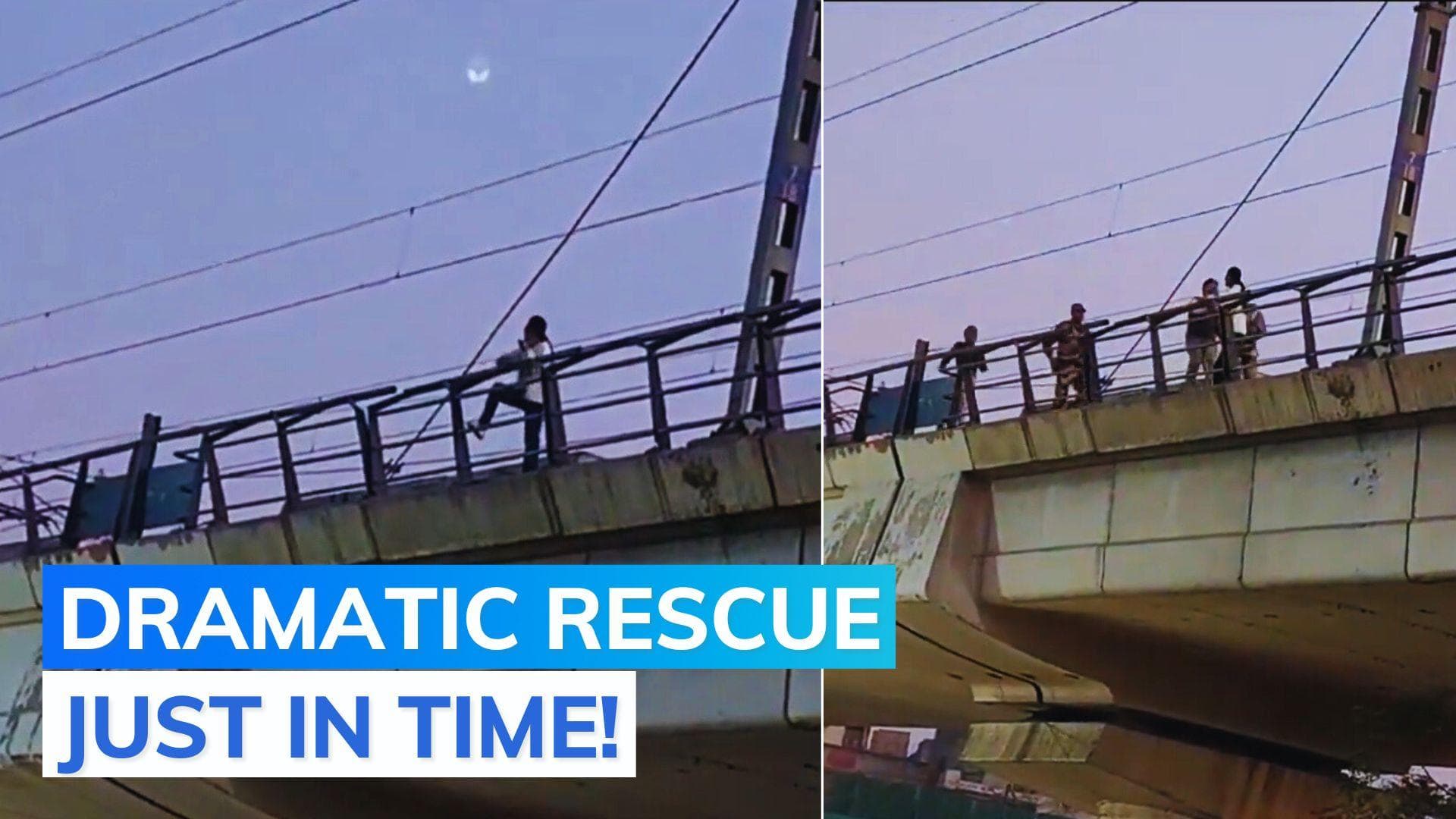 Woman tries to jump off Delhi metro track, rescued