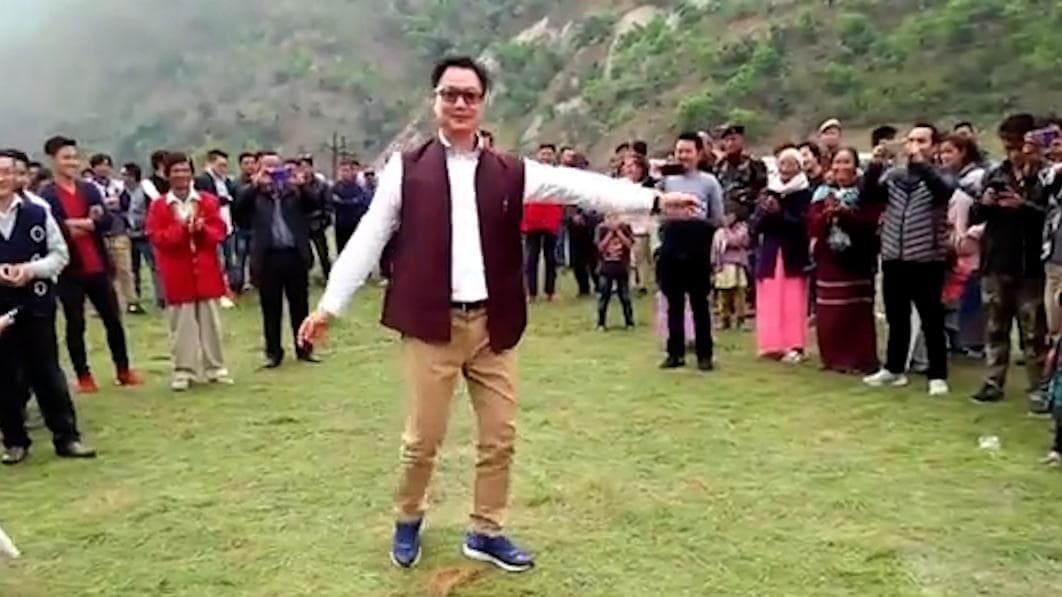Beat the drum, watch him groove- Kiren Rijiju on the floor