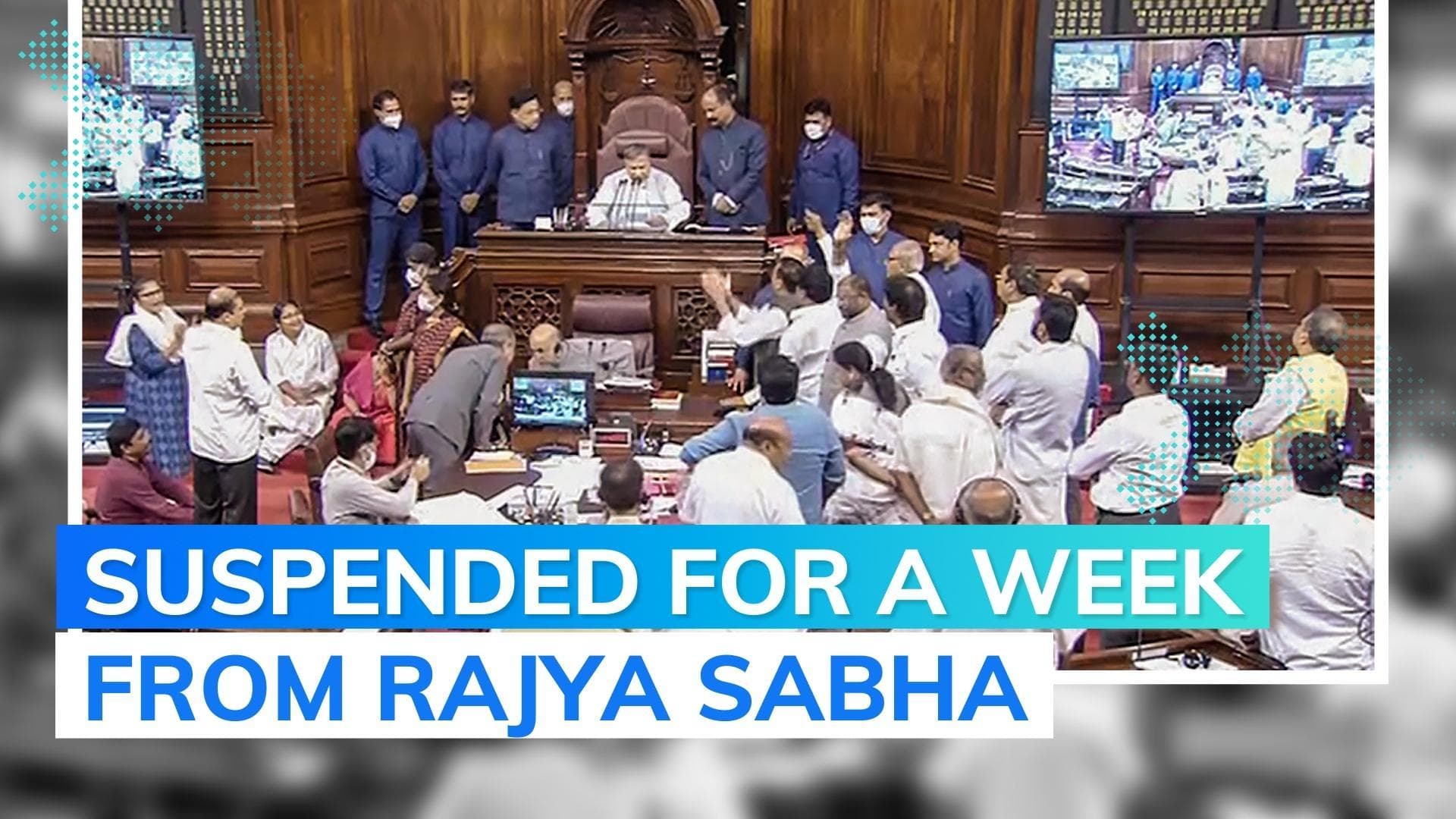  19 Opposition MPs suspended from Rajya Sabha for week