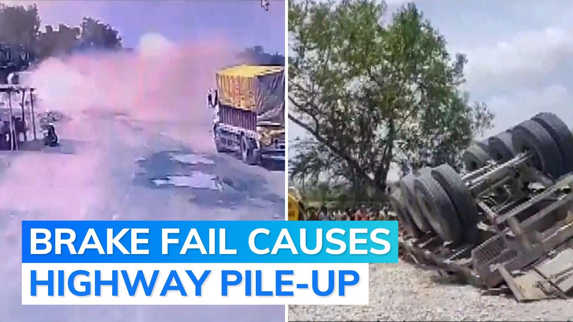 10 killed as truck hits multiple vehicles on highway, then rams into dhaba