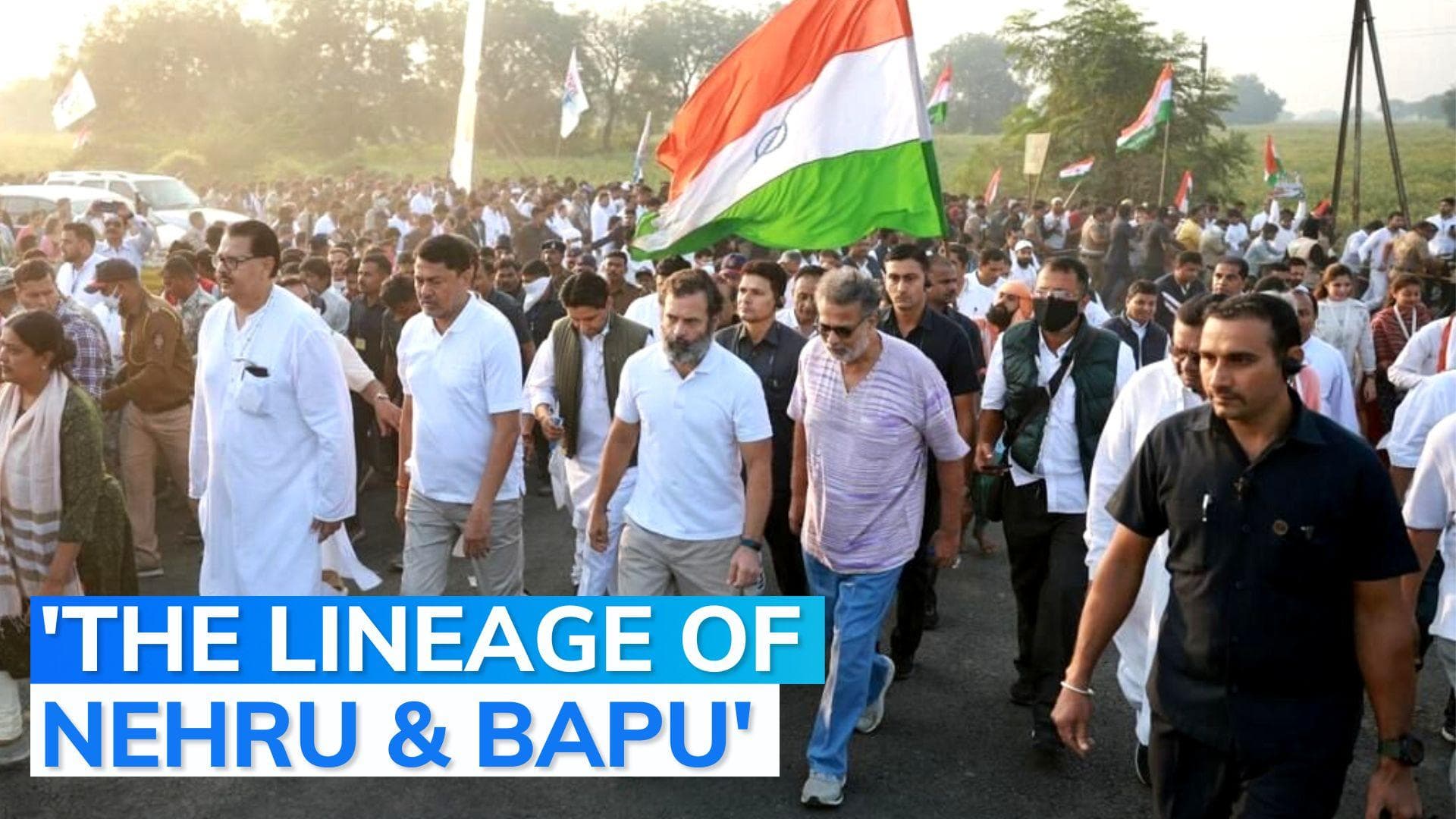 Watch: Mahatma Gandhi's great grandson walks along Rahul in Bharat Jodo rally