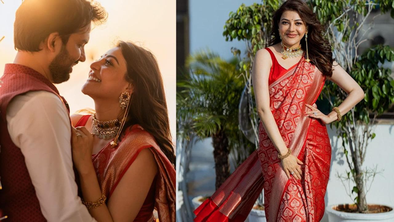 Kajal Aggarwal and husband Gautam Kitchlu pose for a perfect picture 