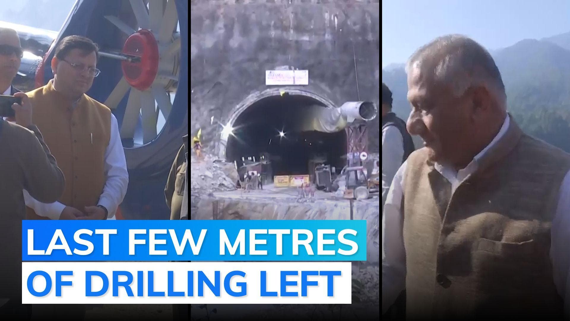 Uttarkashi tunnel rescue: CM Pushkar Singh Dhami, Union Minister VK Singh reach site