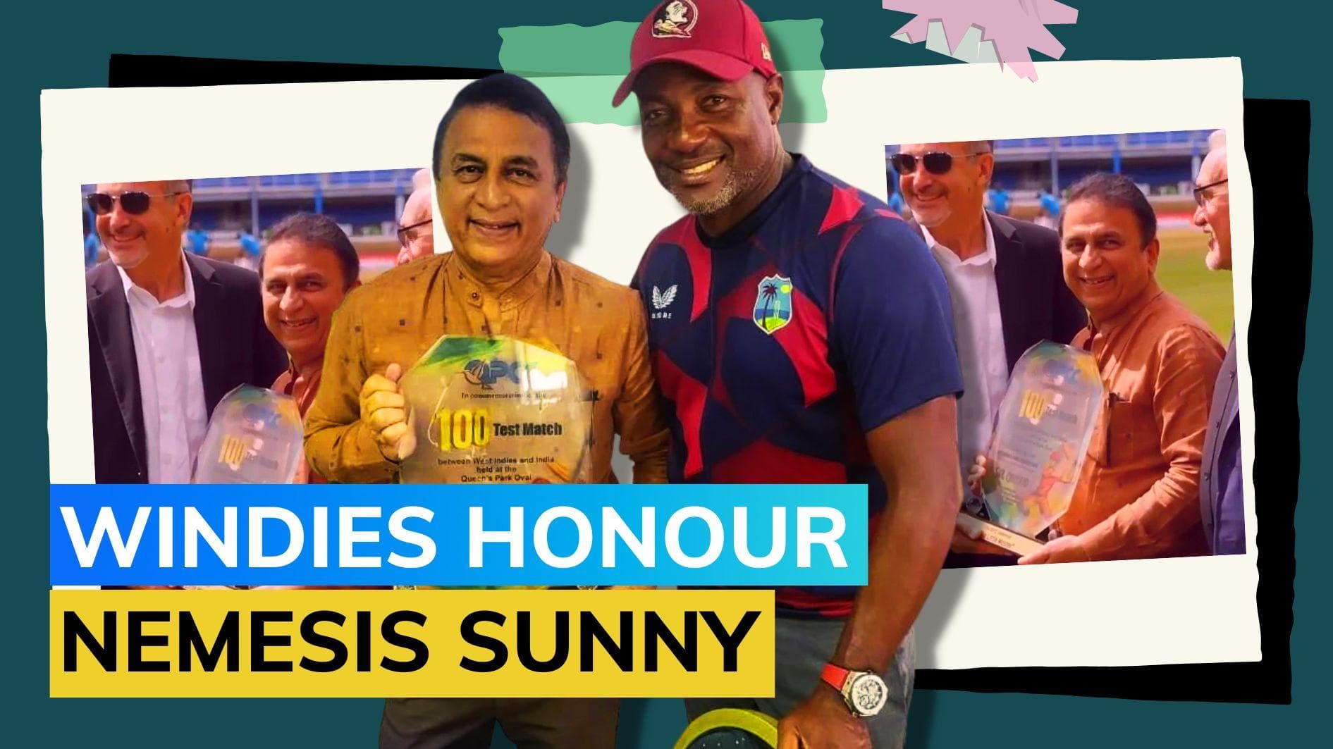 Watch: Brian Lara felicitates Sunil Gavaskar at Queen's Park Cricket Club 