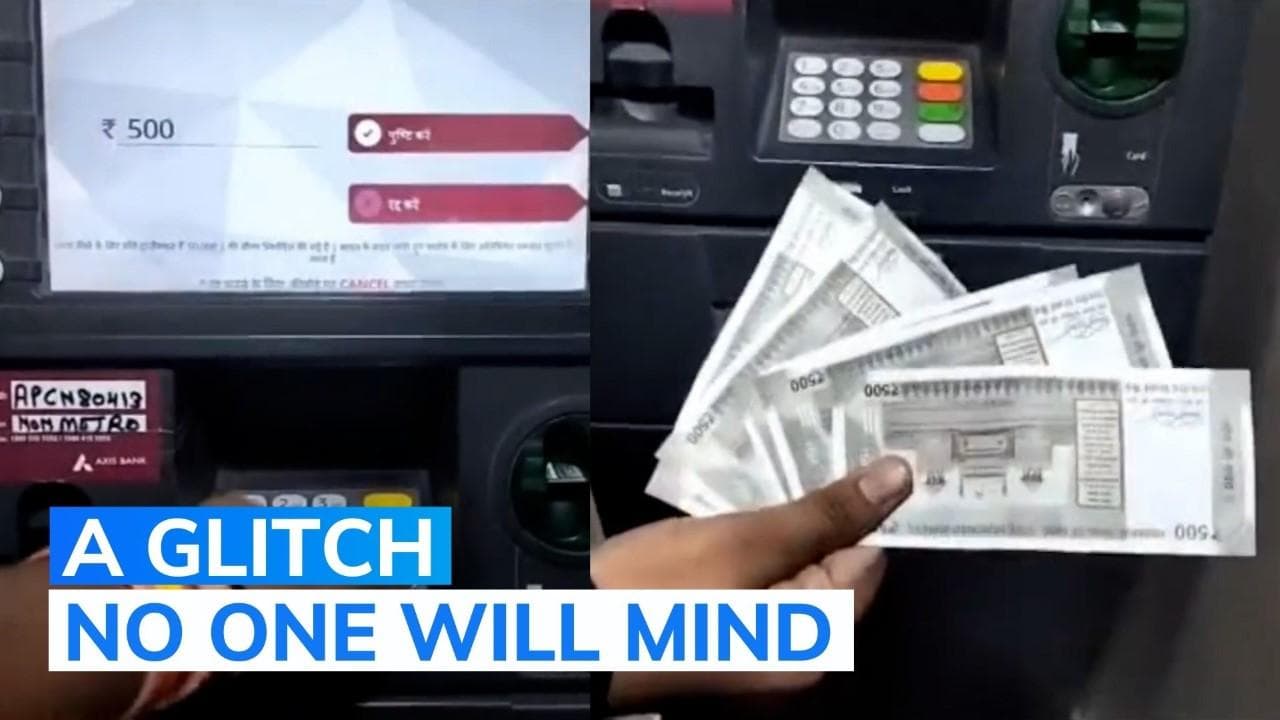 Watch: ATM machine dispenses extra money, man got ₹2500 instead of ₹500