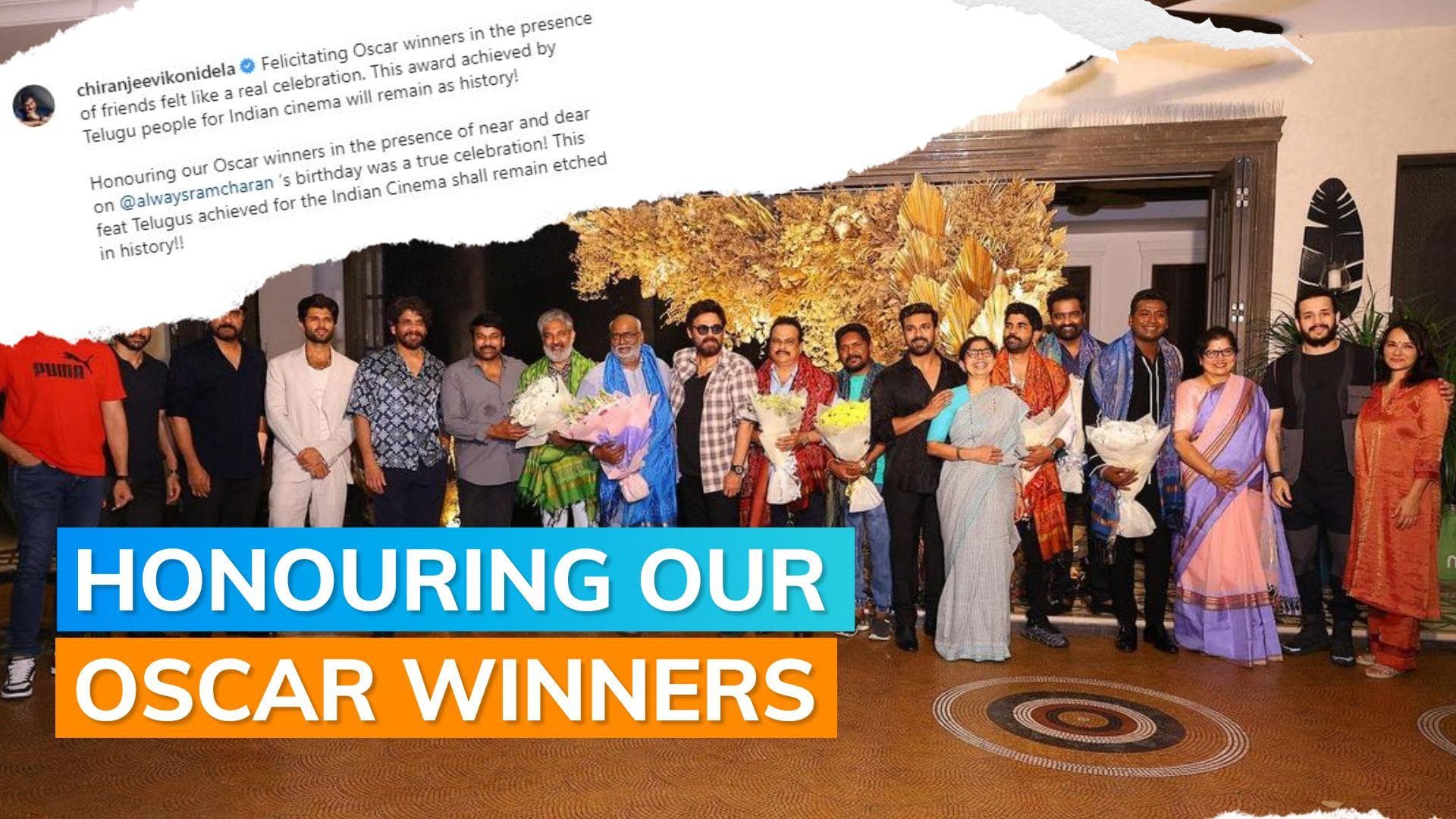 Chiranjeevi honours SS Rajamouli, MM Keeravani for Oscar win: 'This feat Telugus achieved...'