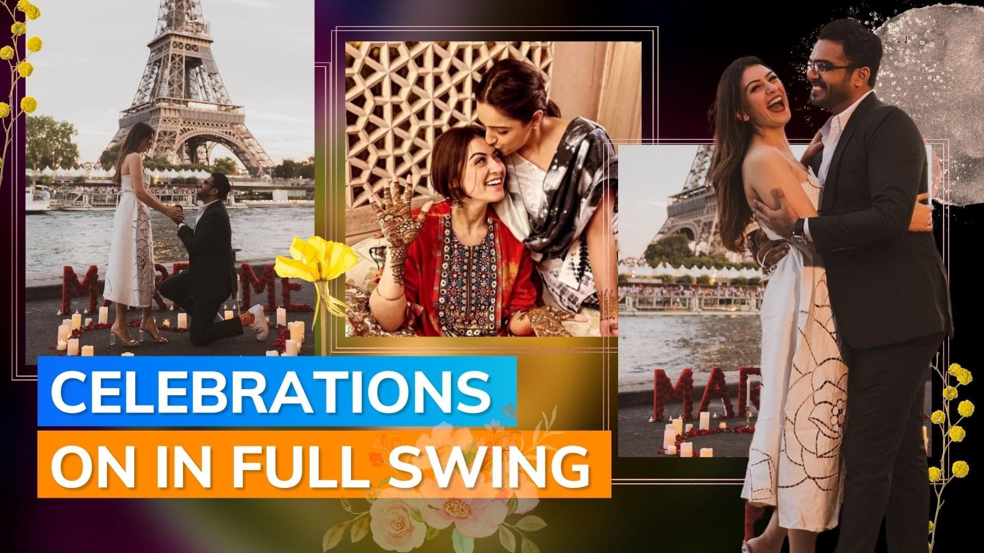 Hansika Motwani grooves with fiancé Sohael Kathuriya during her Mehendi ceremony