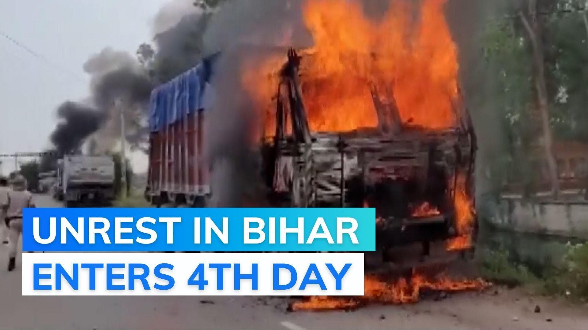 Agnipath protests: violent agitations continue to rock Bihar; vehicles in police outpost torched