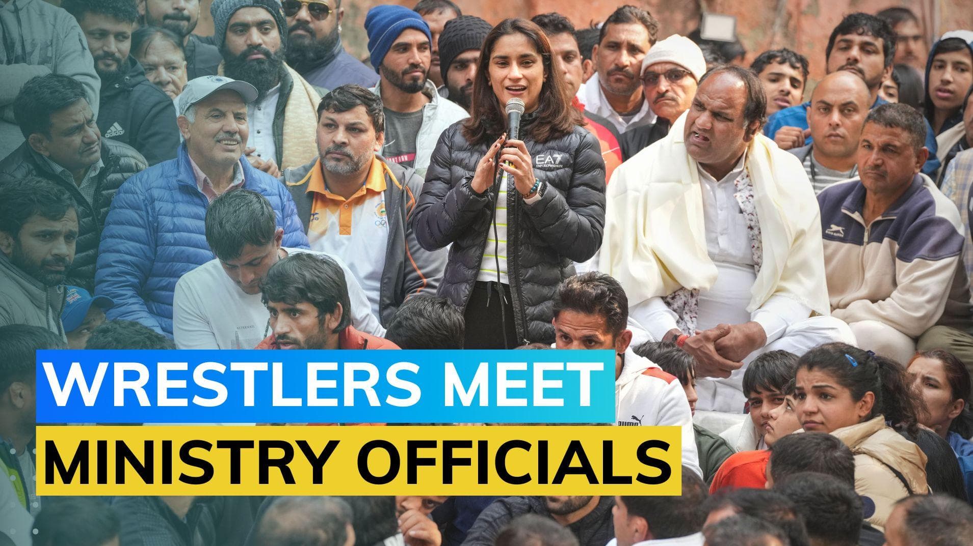 WATCH: Wrestlers Bajrang Punia, Vinesh Phogat arrive at Sports Ministry for meeting