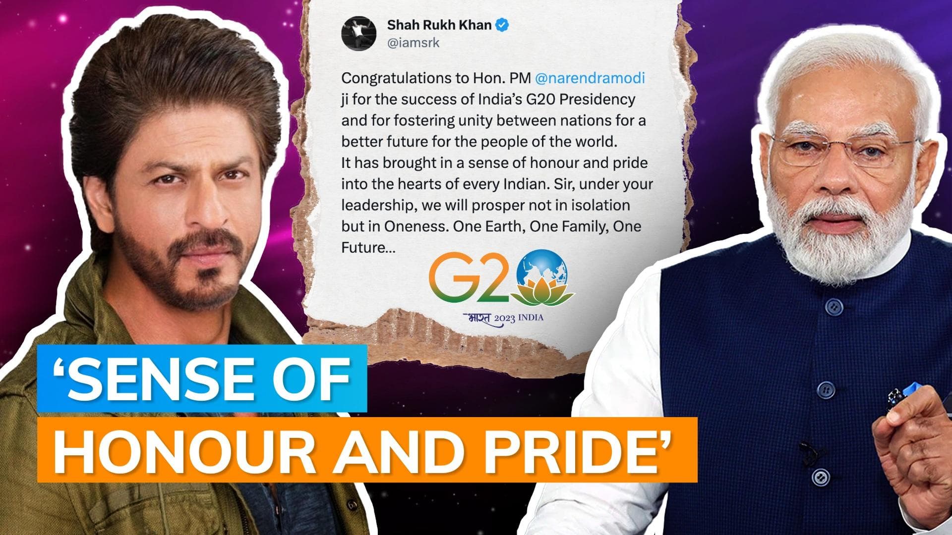 Shah Rukh Khan congratulates PM Modi for success of G20; thanks him for fostering unity between nations