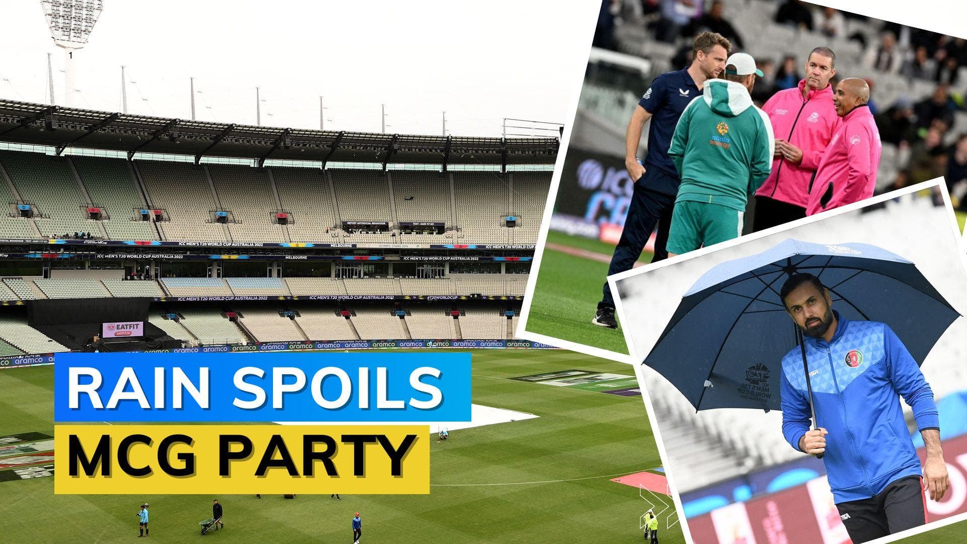 T20 World Cup 2022: WATCH! Rain in Melbourne washes out Australia vs England, Afghanistan vs Ireland