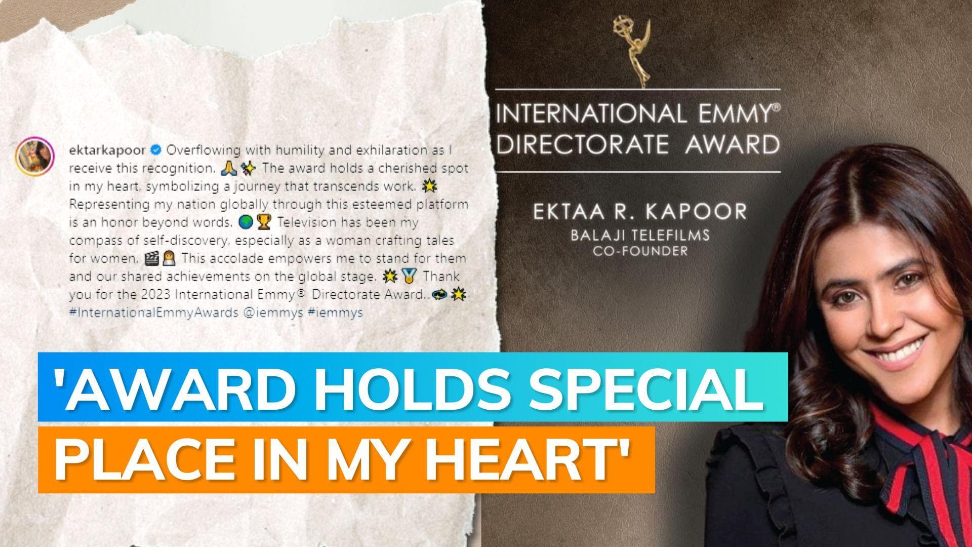 Ektaa Kapoor 'filled with profound sense of humility' as she'll receive International Emmy Award