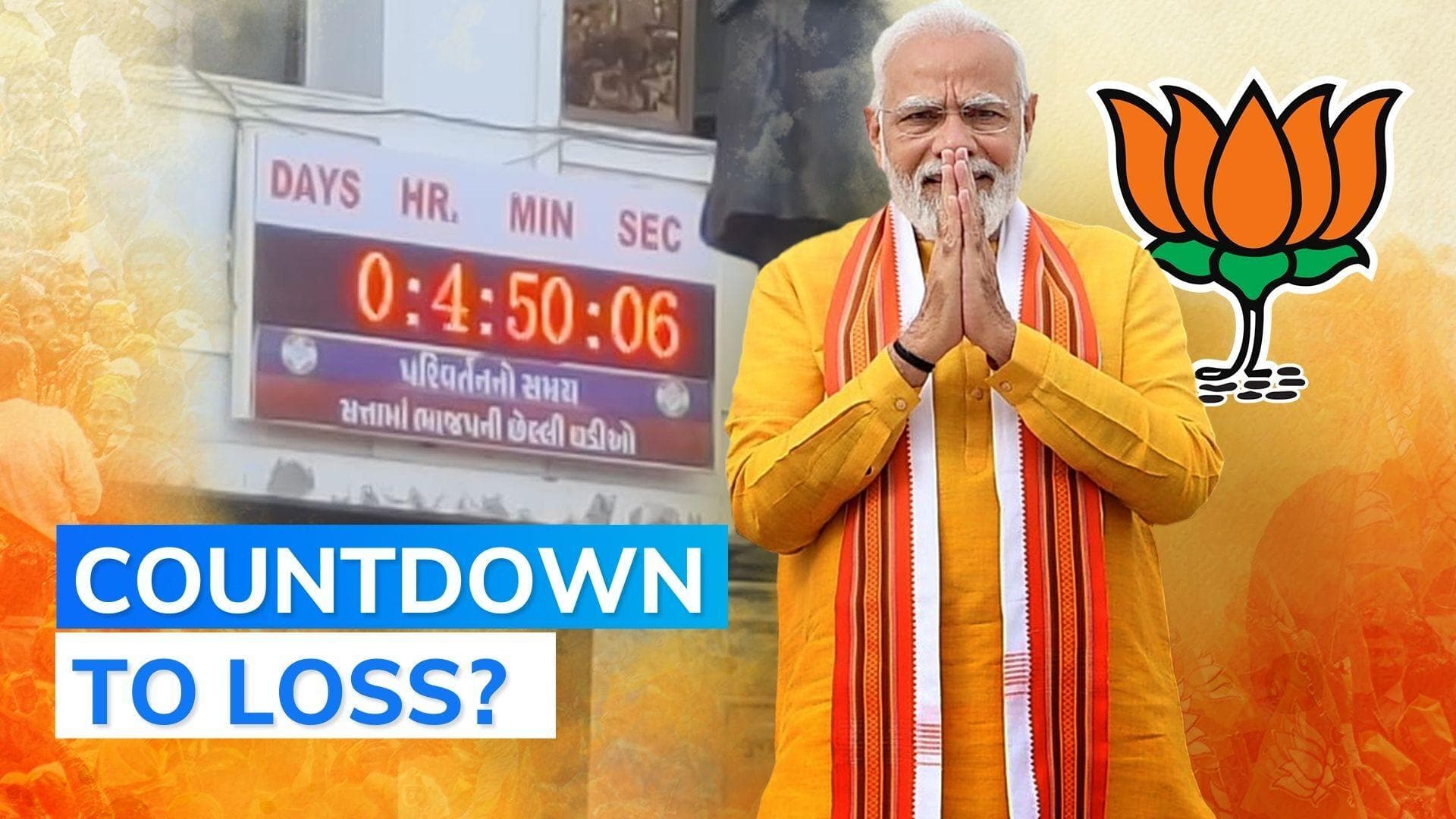 Gujarat Result: Congress switches off big 'parivartan' clock set up at Ahmedabad office