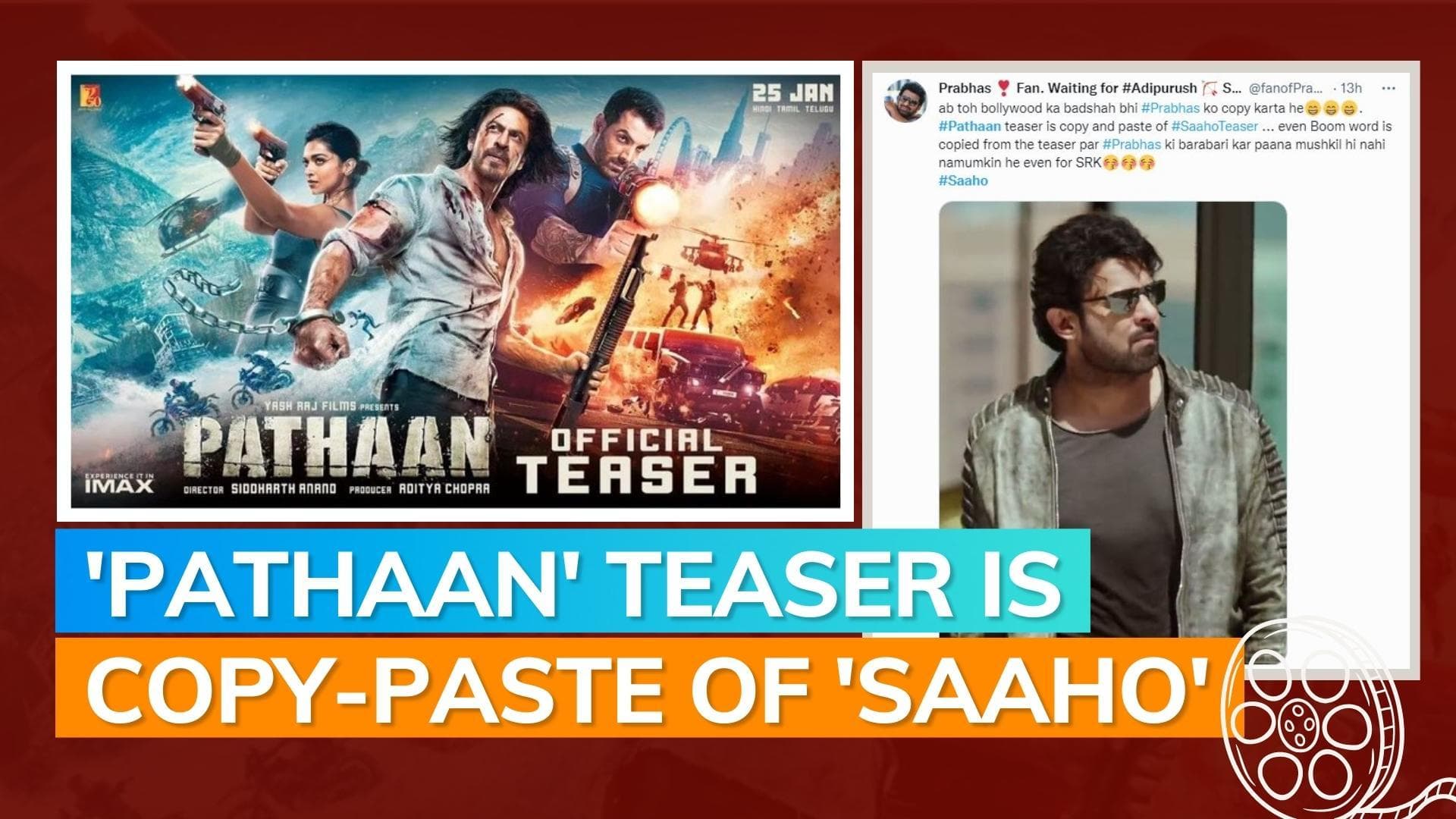 'Pathaan' teaser: Netizens draw comparison between Shah Rukh Khan's film and Prabhas's 'Saaho'