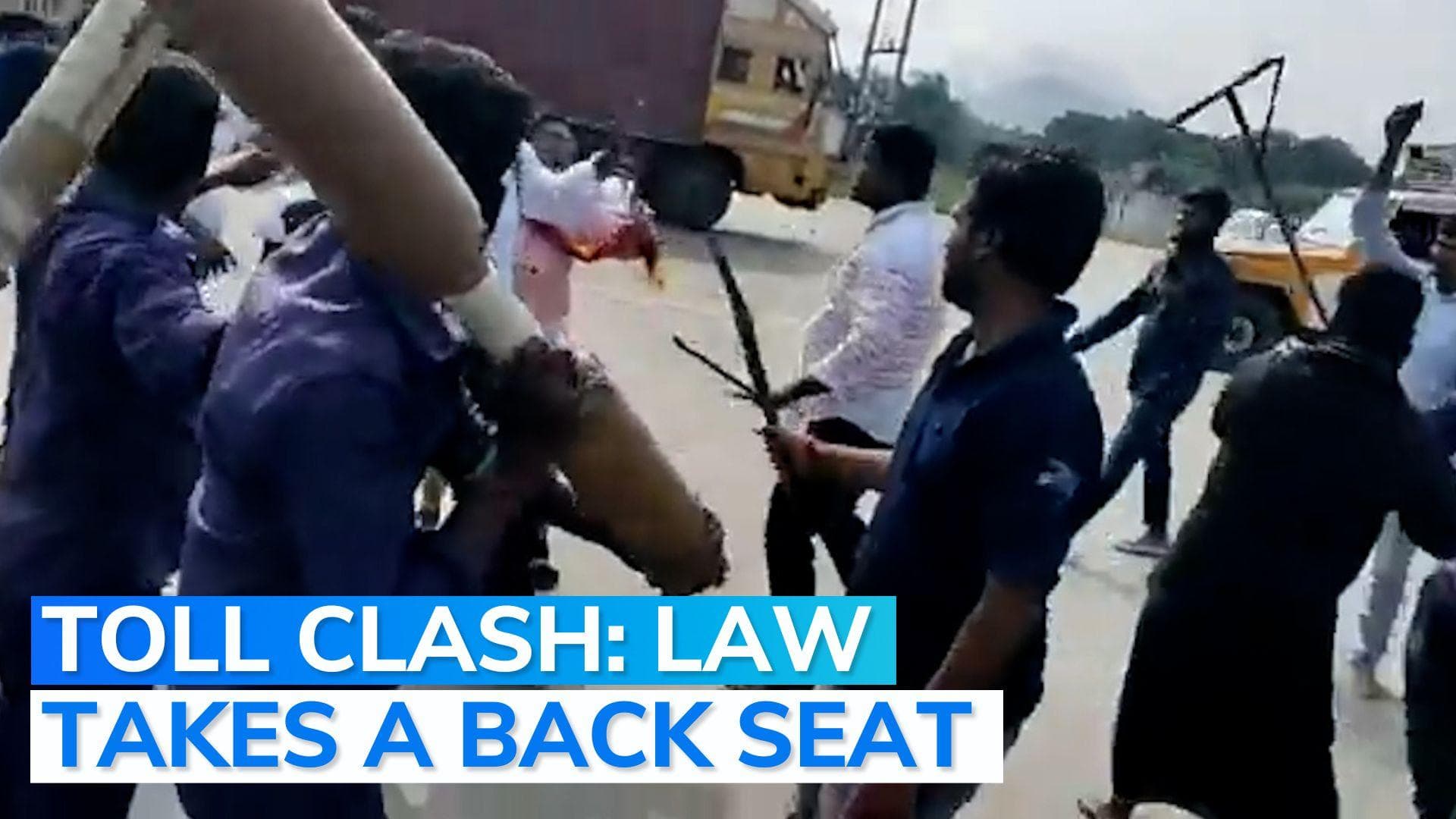 Watch: students, toll staffers clash over payment, ruckus ensues