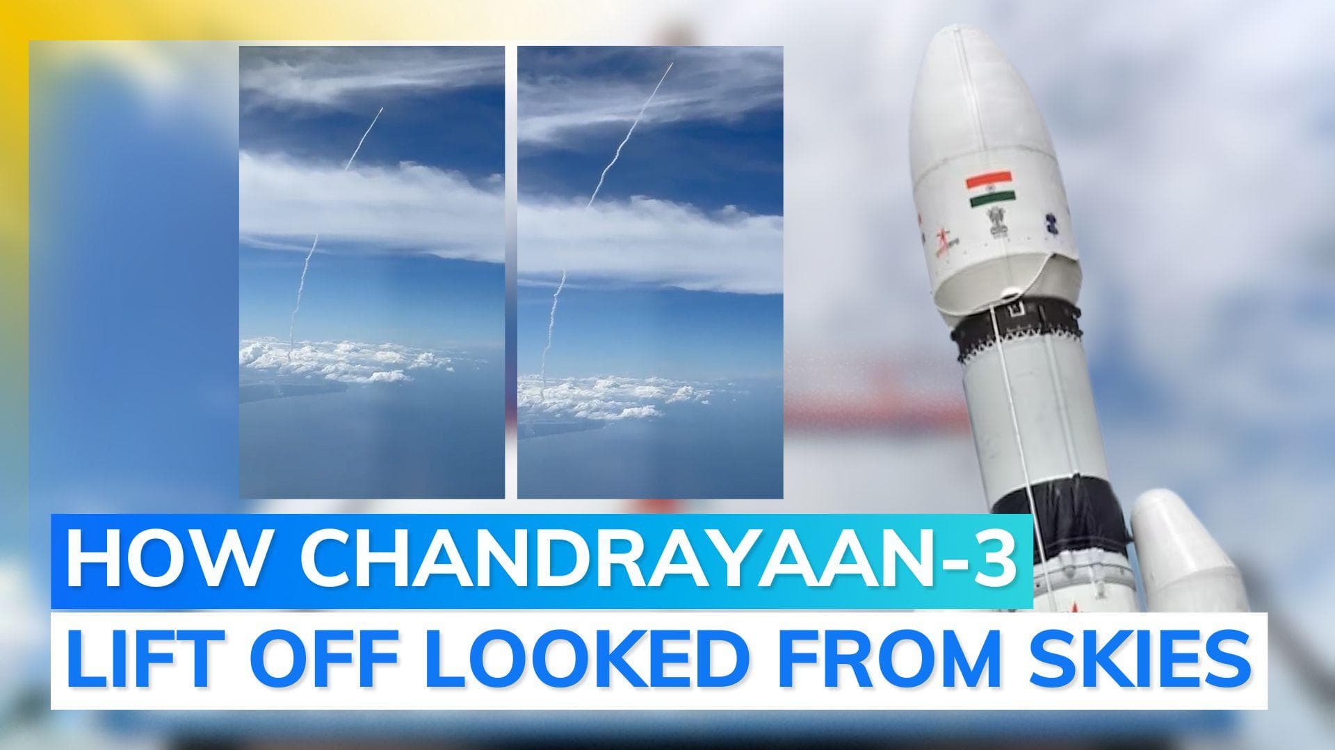 Watch! Chandrayaan-3 lift off captured by flyer 