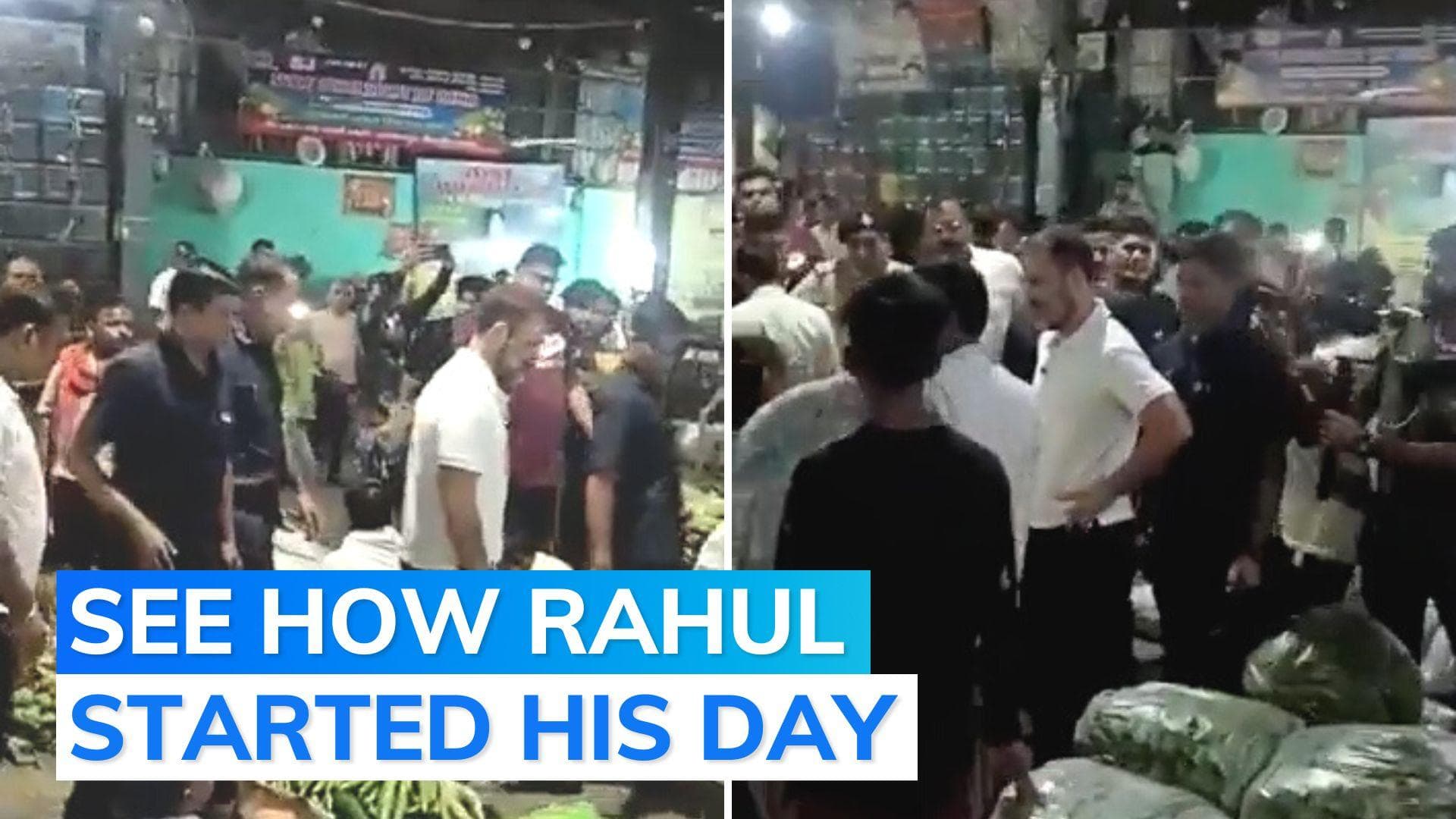 Watch: Rahul Gandhi meets vendors at Delhi's vegetable, fruit market