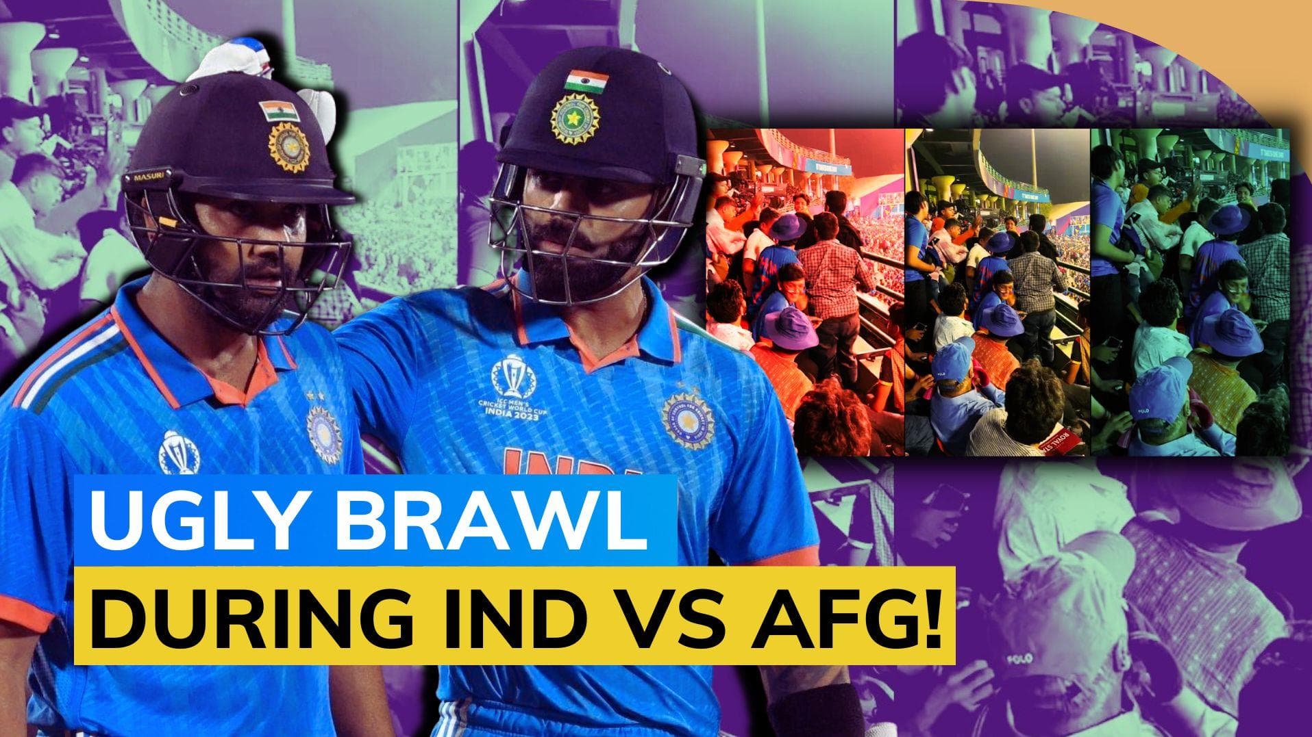 Watch: Fight breaks out in the crowd during India vs Afghanistan World Cup match in Delhi | Viral video