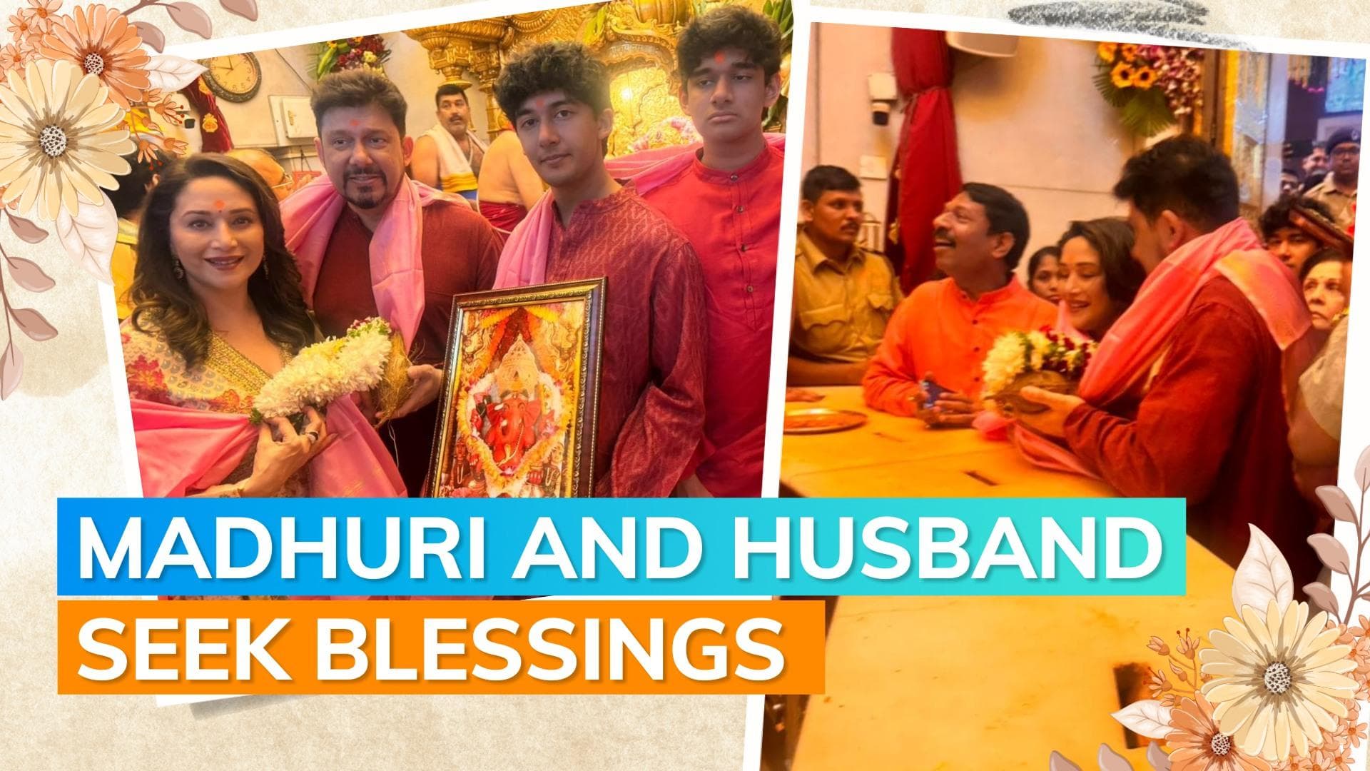 Madhuri Dixit and her husband Shriram Nene visit Siddhivinayak temple ahead of 'Panchak's release