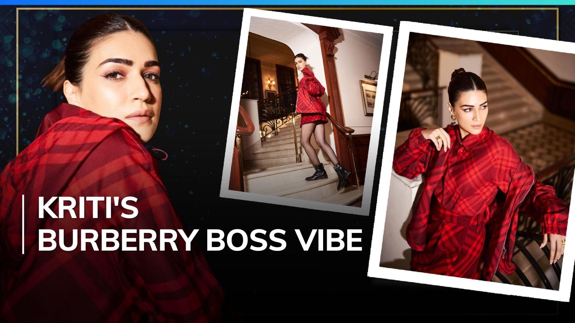 Actor Kriti Sanon stuns in a red chequered ensemble worth ₹ 95,589 for her film promotion! Have a look 