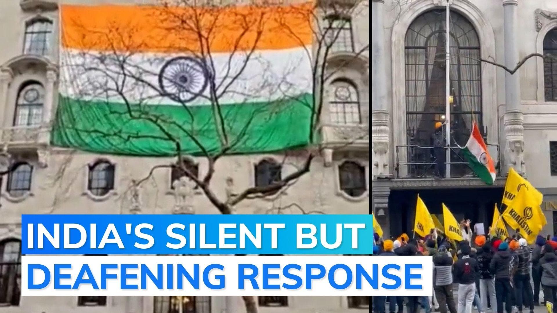 London: huge Indian flag put up at High Commission after Khalistan mob pulls down tricolour