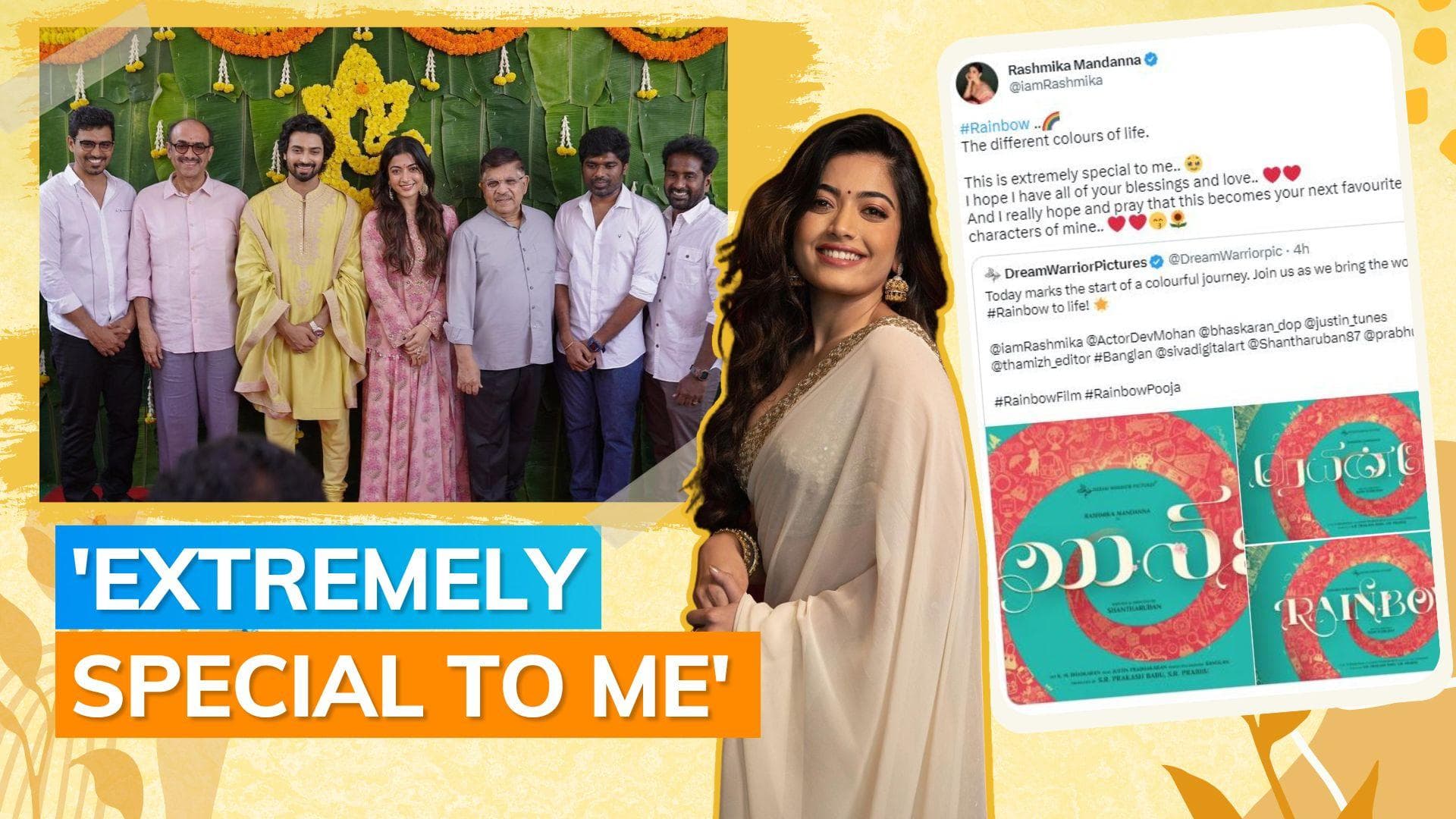 Rashmika Mandanna to lead romantic drama 'Rainbow' opposite Dev Mohan; official poster out