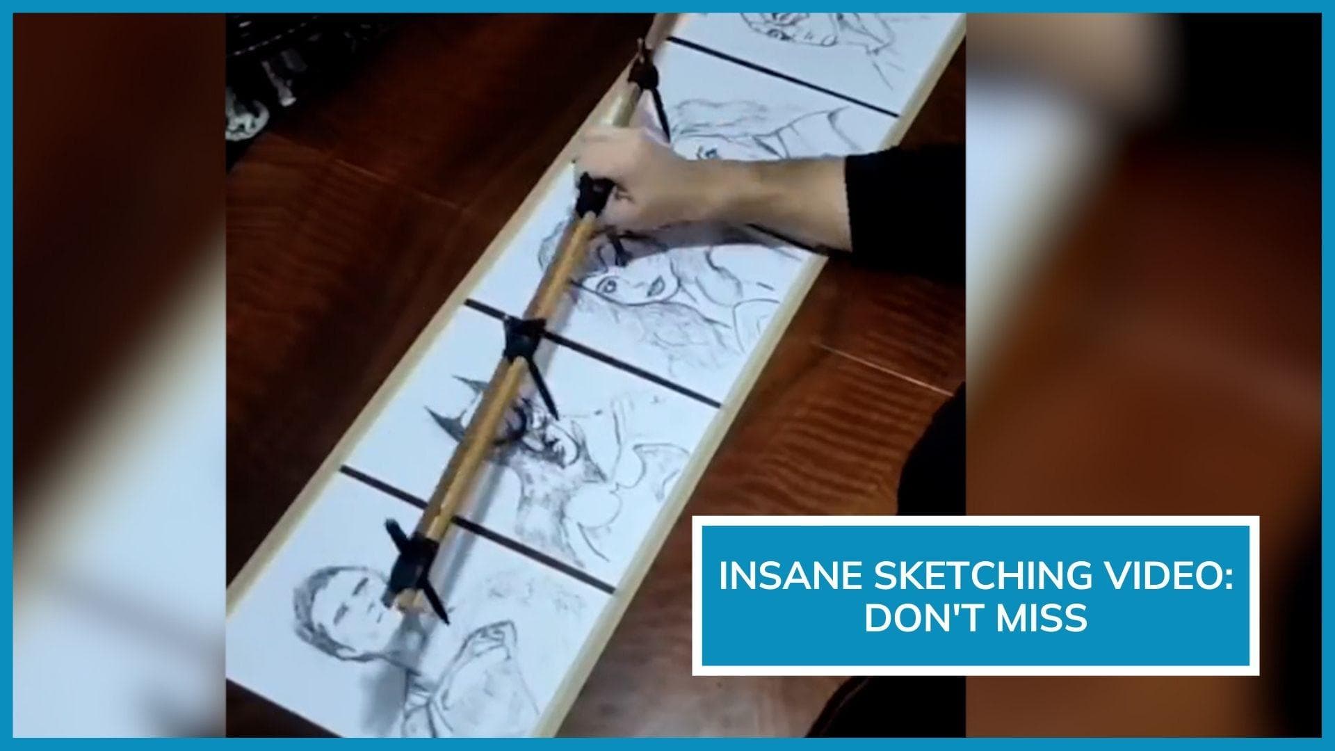 Watch: Artist sketched 5 superheroes simultaneously, left people amazed