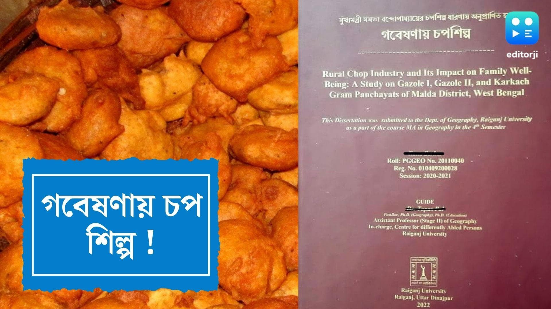 Raiganj University : বাংলার সংসারে চপশিল্পের প্রভাব, গবেষণায় রায়গঞ্জ বিশ্ববিদ্যালয়ের ছাত্রী