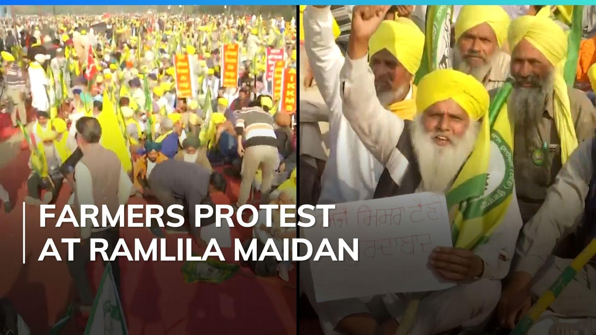 Farmers gather in Delhi for 'kisan mahapanchayat', raise slogans 