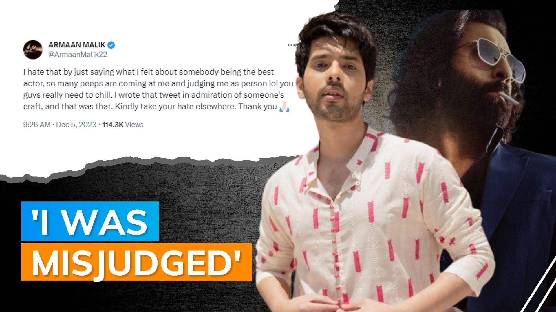 Armaan Malik receives hate comments after calling Ranbir Kapoor 'the best actor of our generation'