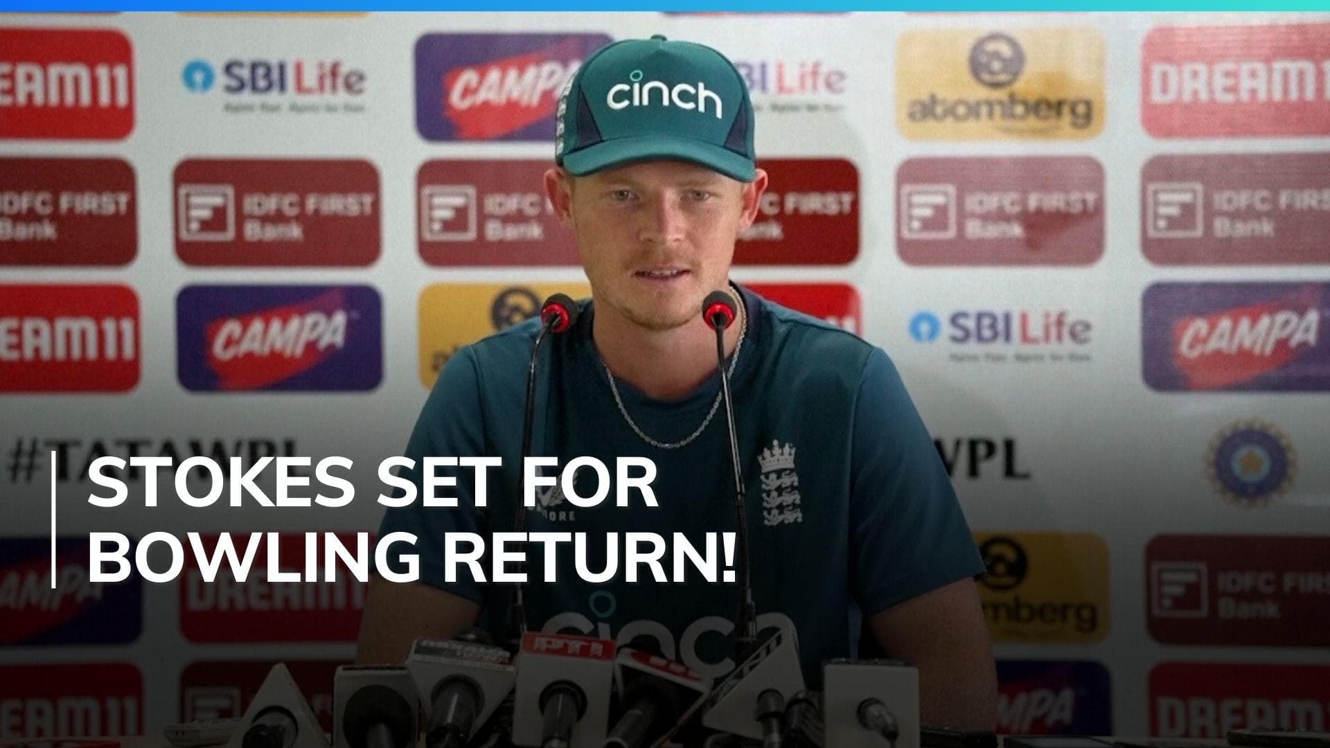 Video: England's Ollie Pope says there's 'definitely a chance' Stokes will bowl against India in Ranchi