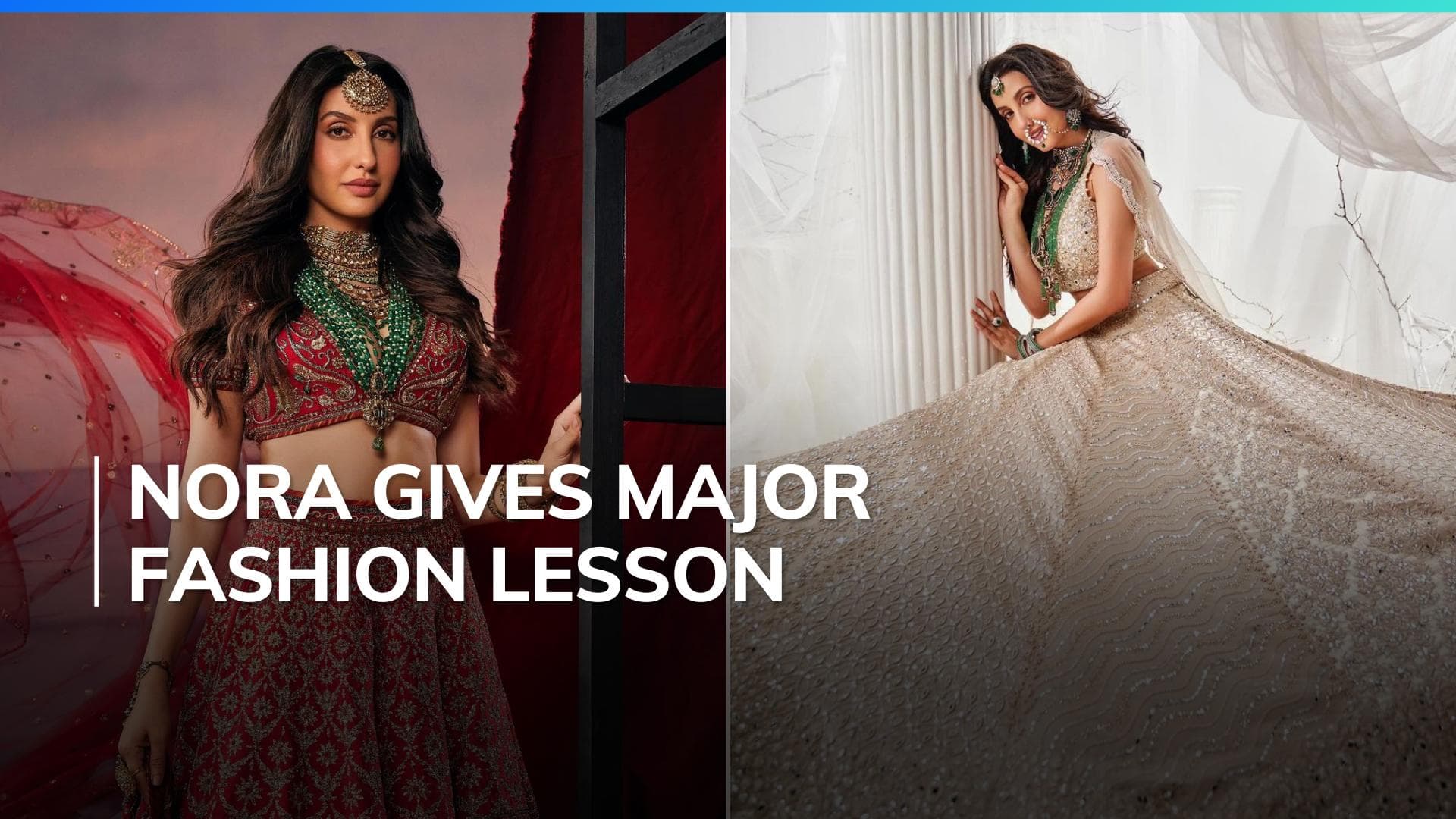 Nora Fatehi aces bridal fashion as she picks gorgeous lehengas for latest photoshoot. Seen yet?