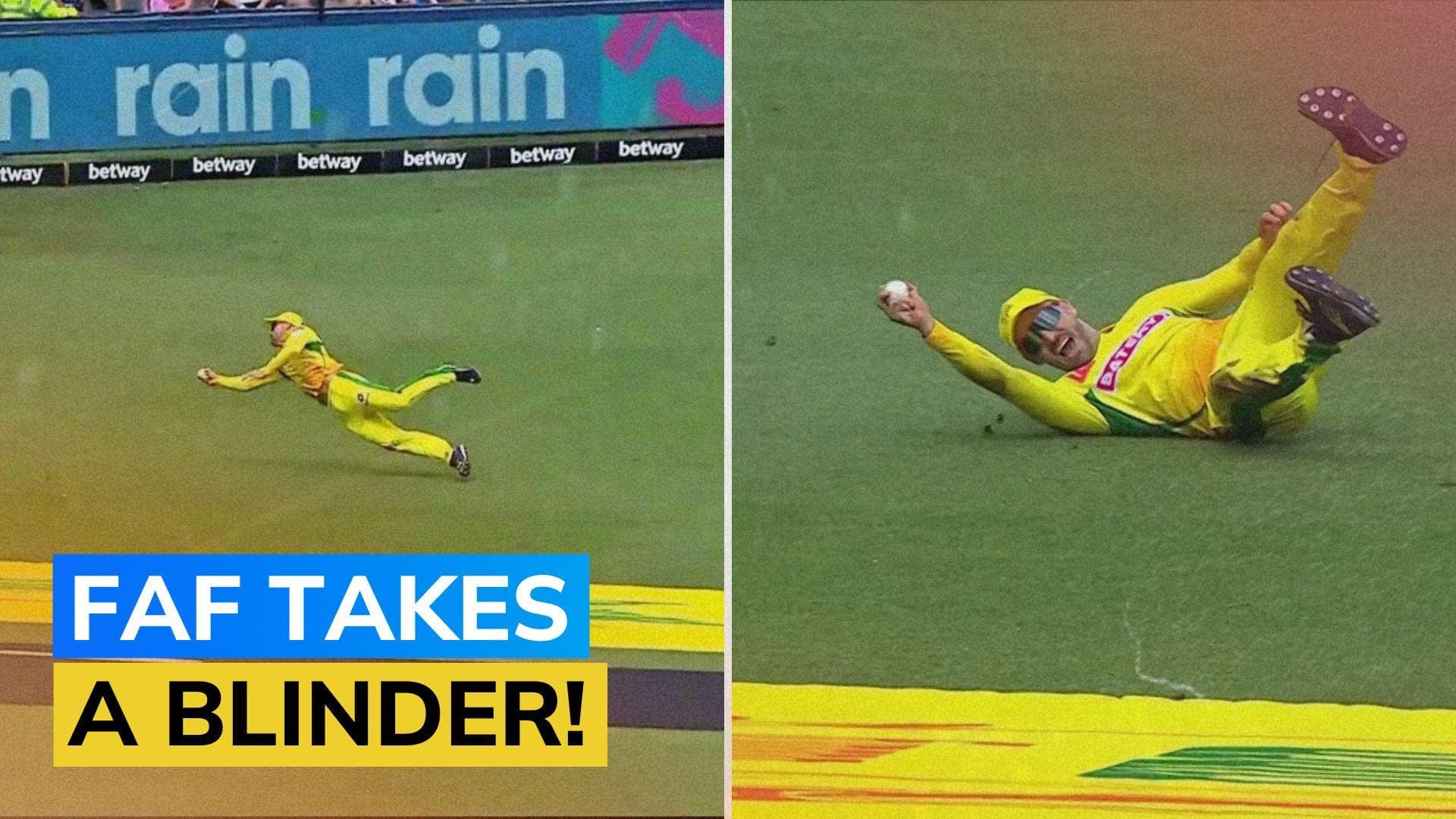 Faf du Plessis takes a one-handed diving catch in SA20 game | Watch
