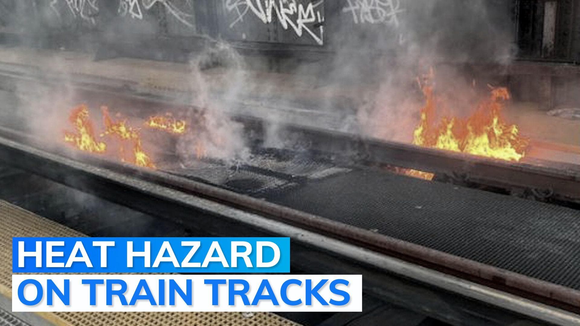 WATCH: Train track in London catches fire as temperatures soar in UK
