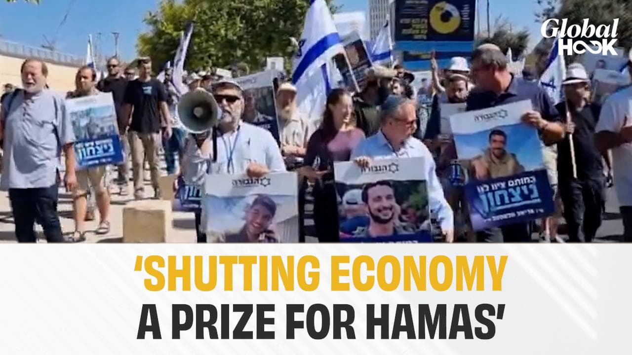 Counter-Protests In Jerusalem Against Labour Union Strike Demanding Gaza Ceasefire