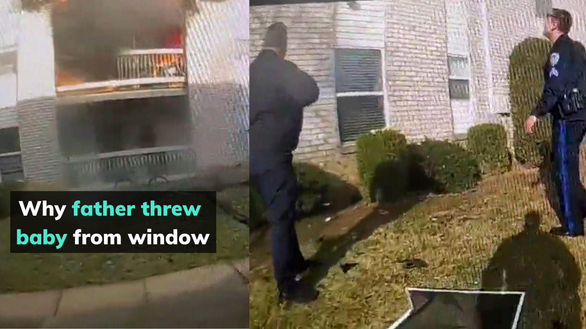 On camera: father throws baby from 2nd floor window in US, then jumps himself to escape fire